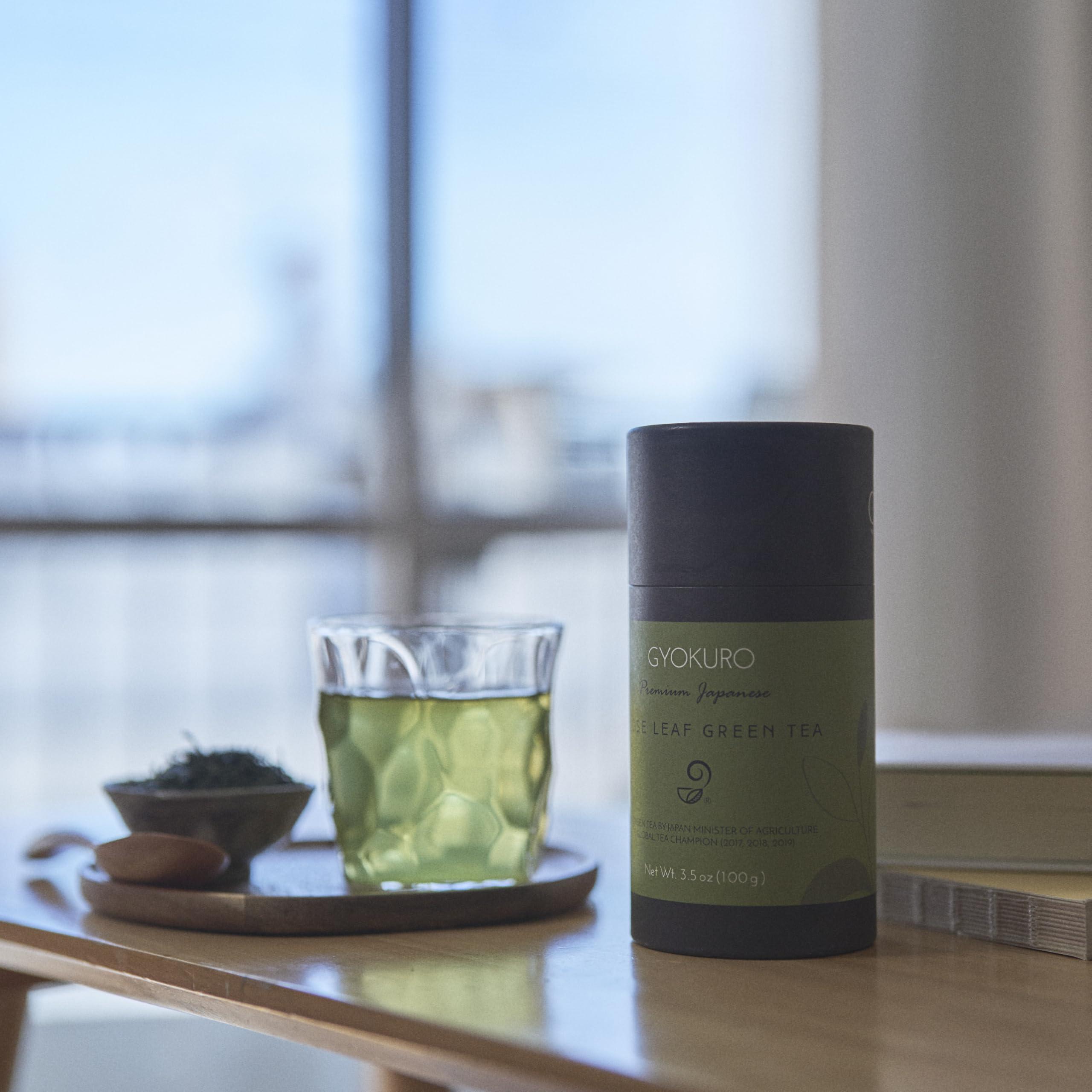 JAPANESE GREEN TEA CO. HARVESTED WITH IN JAPAN Japanese Green Tea Co. Gyokuro Premium Loose Leaf Green Tea - 3.5 Oz (100g) Shaded Imperial Jade Drew Tea - Vegan and All-Natural Sencha Japanese Tea