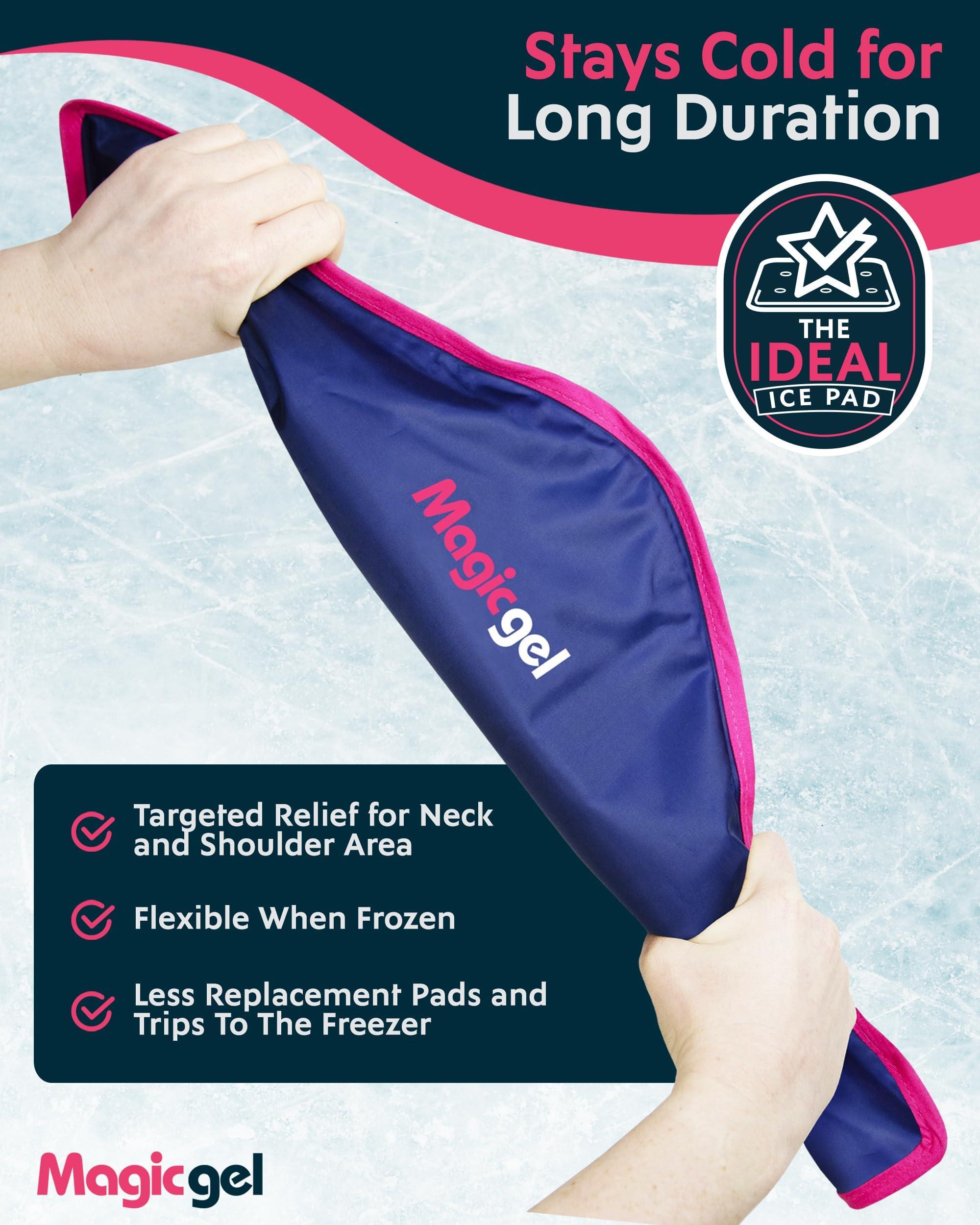 Magic Gel Magic Gel Neck Ice Pack - Reusable Cold Wrap for Neck, Shoulders and Back - Soft and Flexible Freezer Pack for Icing Neck, Shoulder, Upper Body Muscles - Stays Cool for 25 Minutes