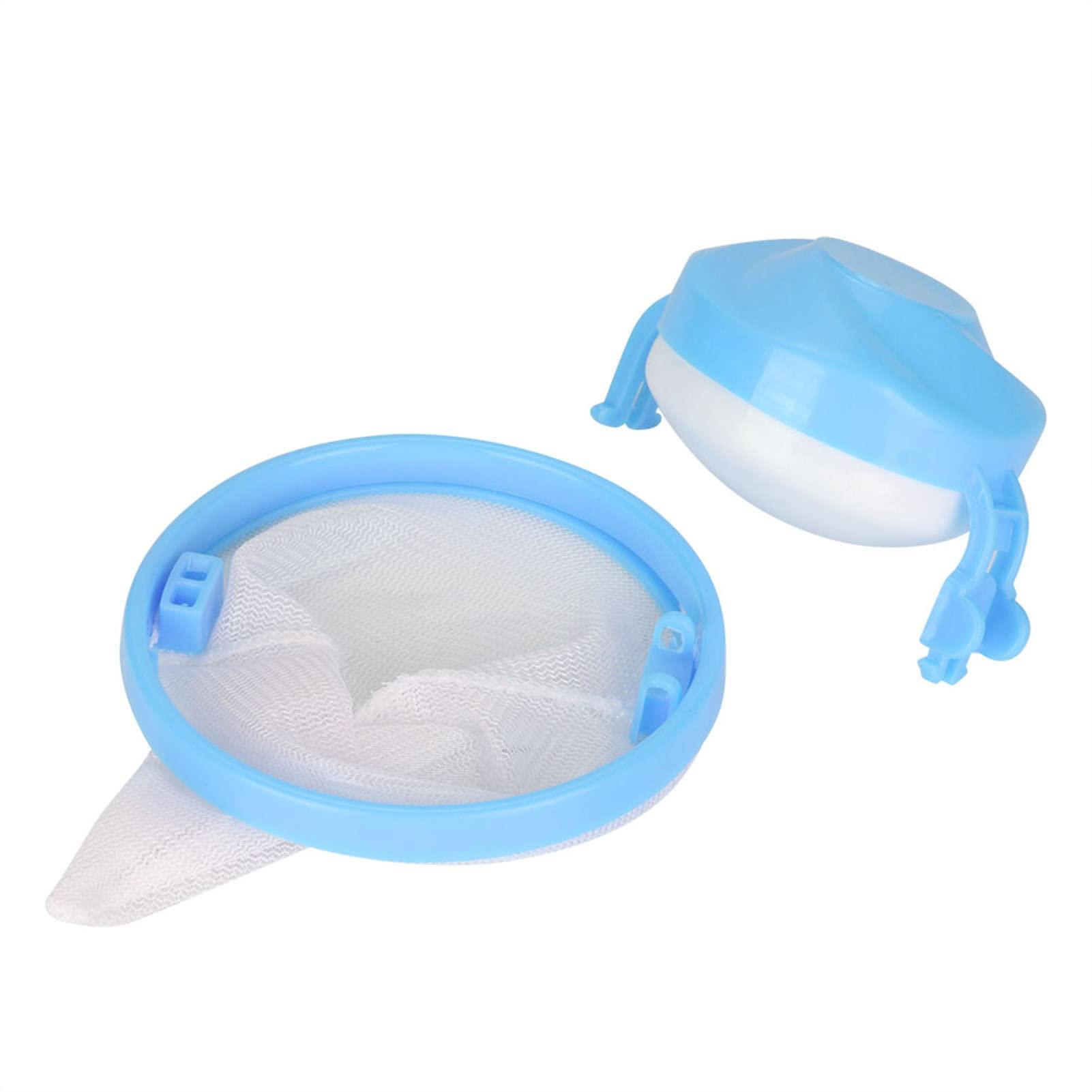 Jeffergarden Floating Lint Mesh Bag Pet Hair Collector Laundry Filter Bag for Washing Machine Washer Lint Catcher Hair Filter Net Pouch (Blue)