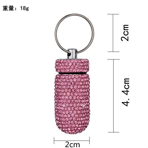 Ykybhx Ykybhx 3PCS Bling Crystal Rhinestone Portable Pill Case Pill Container Waterproof Pill Holder with Keychain Glitter Travel Pill Box Small Medicine Dispenser Bottle Storage for Outdoor Camping Travel,2