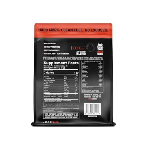 Jocko Fuel Jocko Mlk Whey Protein Powder 22g Low Sugar Monk Fruit Blend - Muscle Recovery & Growth, Packaging May Vary (31 Servings, Chocolate Peanut Butter)