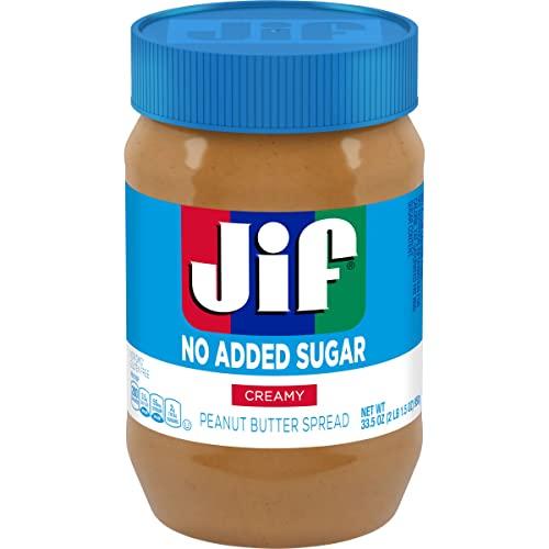 Jif Jif No Added Sugar Creamy Peanut Butter Spread, 33.5 Ounces, Smooth, Creamy Texture, No Stir Peanut Butter Spread