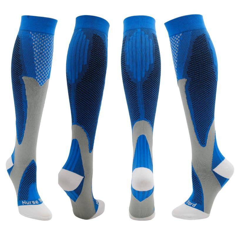 Nurse Yard Nurse Yard Compression Socks for Nurses - Women & Men - 20-30mmHg Graduated Compression, Zero-Toe Compression, For Medical Staff, Nursing, Athletic Support Such As Running, Cycling, Hiking - 1 Pair
