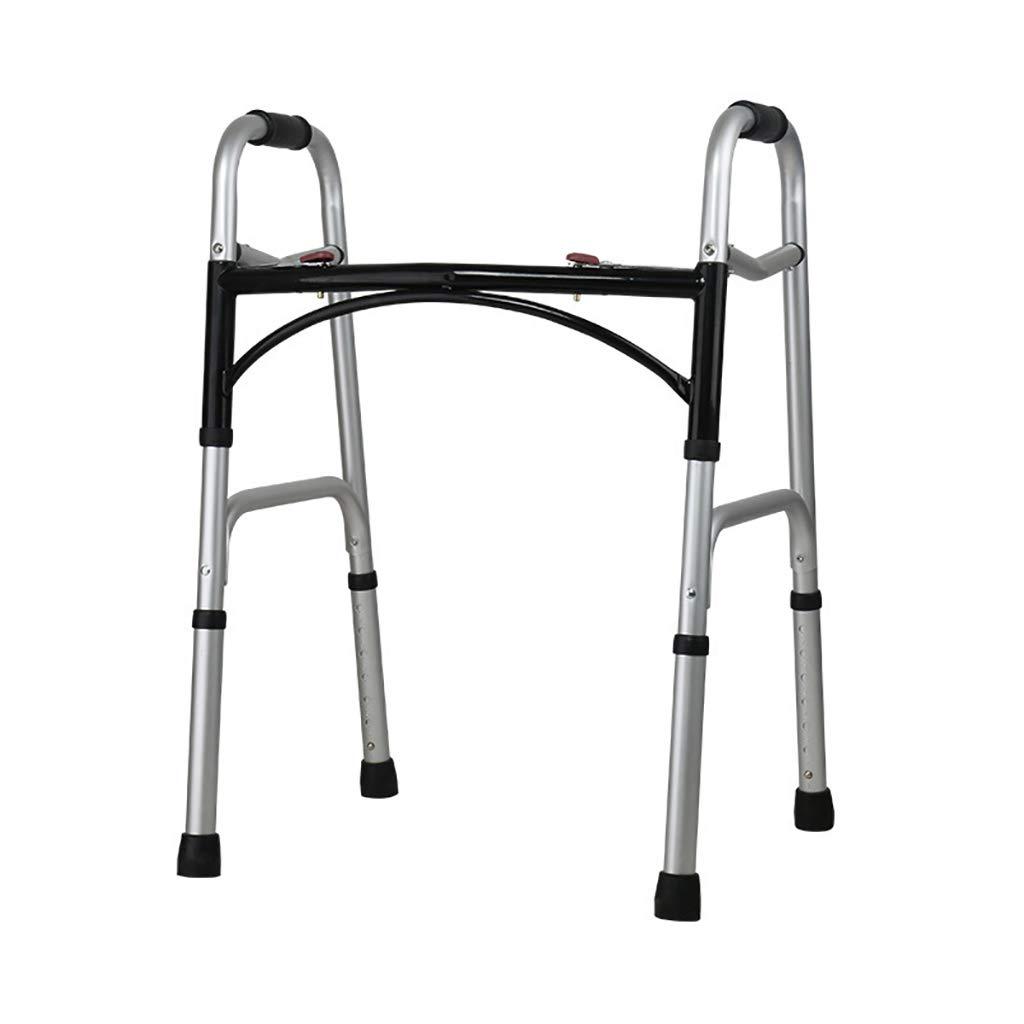 Lattice Walkers Aluminum Walker Frame, Portable Folding Adjustable Height Design with Handbrak/Seat Mobility Aid for Adult Disabled Elderly