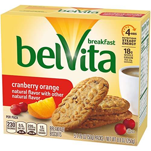Belvita belVita Cranberry Orange Breakfast Biscuits,(5 Biscuits Per Pack)(Pack of 5)
