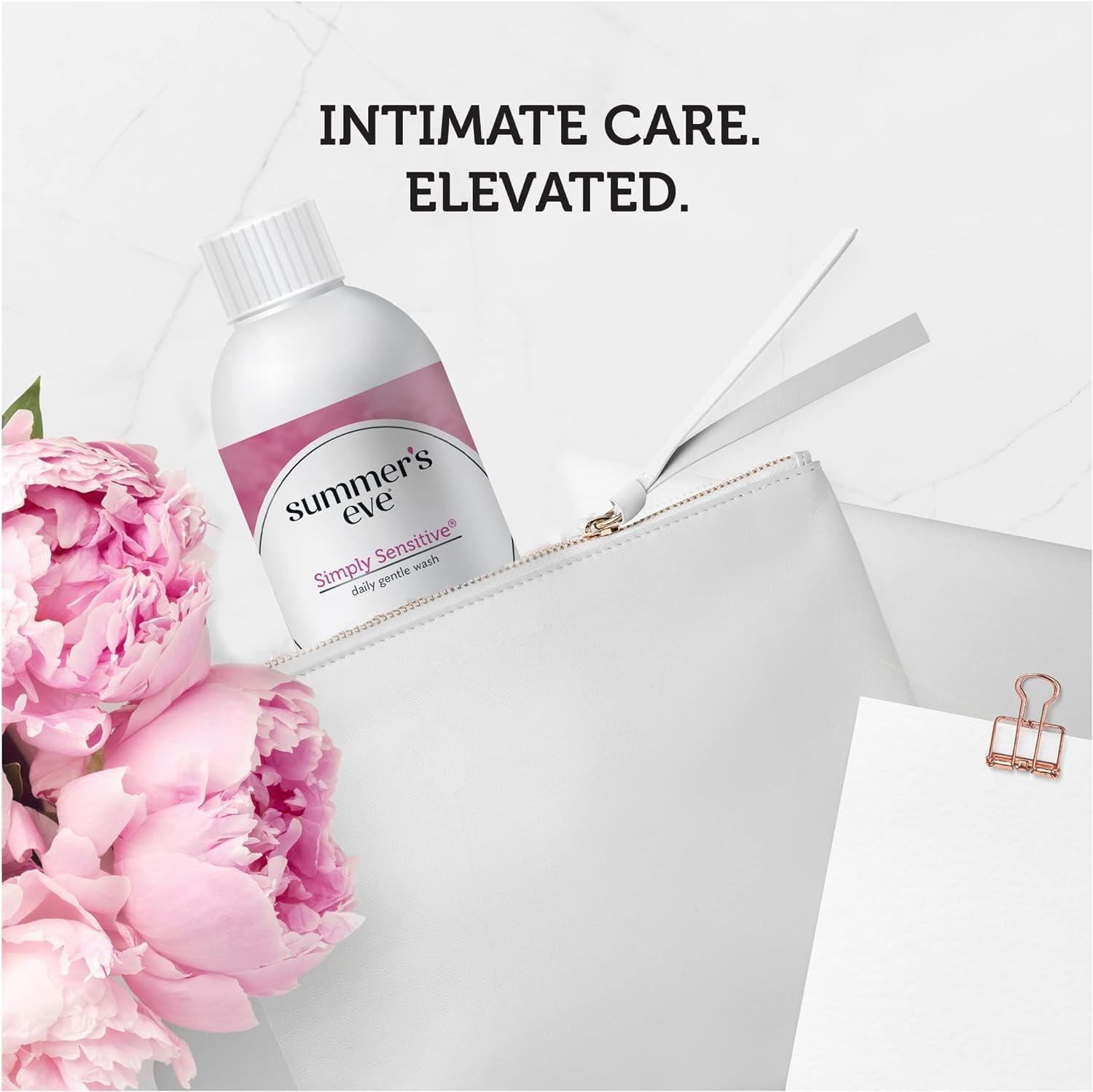 Summer\'s Eve Summer\'s Eve Simply Sensitive Daily Gentle Feminine Wipes, 32 Count + Travel Size 3 fl oz 3 Pack