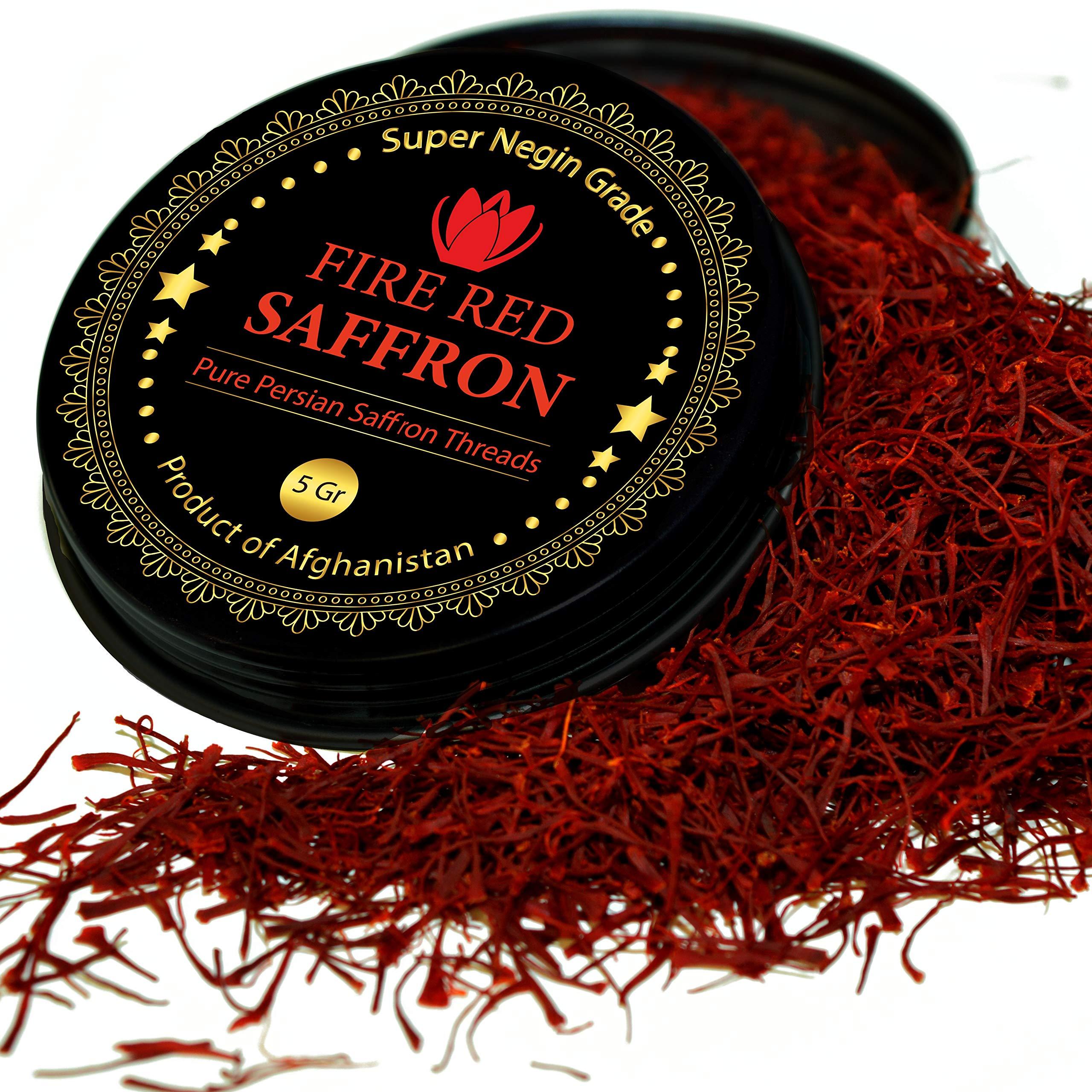 Vanilla Bean Kings Premium Saffron Threads, Pure All Red Saffron Spice | Super Negin Grade | For Culinary Use Such as Tea, Paella, Golden Milk, Rice, & Risotto (5 Grams)