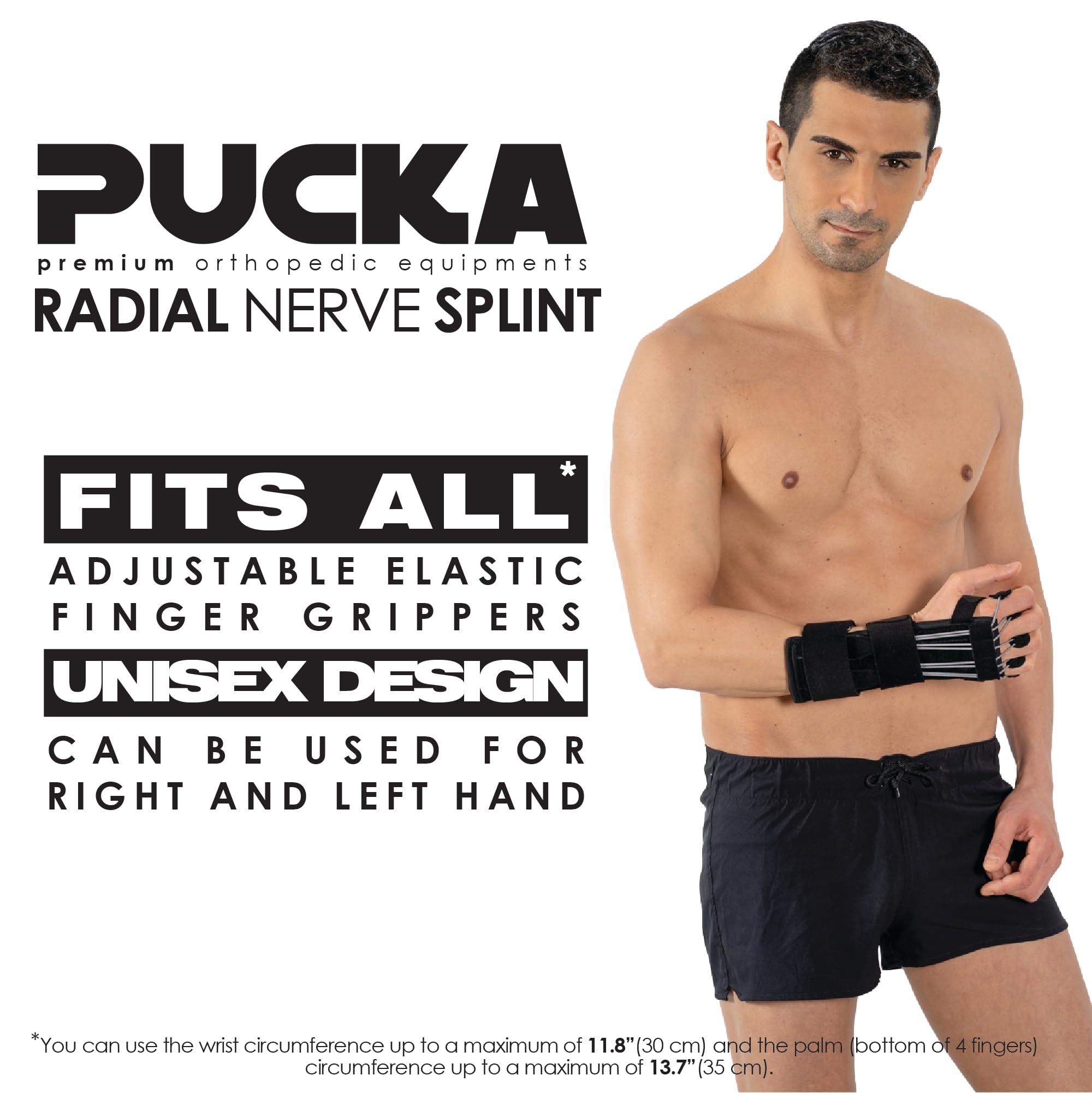 Pucka Pucka Radial Nerve Palsy Splint Adjustable Dynamic Drop Wrist and Finger Splint for Pain Mcp Arthroplasty Recovery Stroke Brace - Fits Right or Left Hand Splint