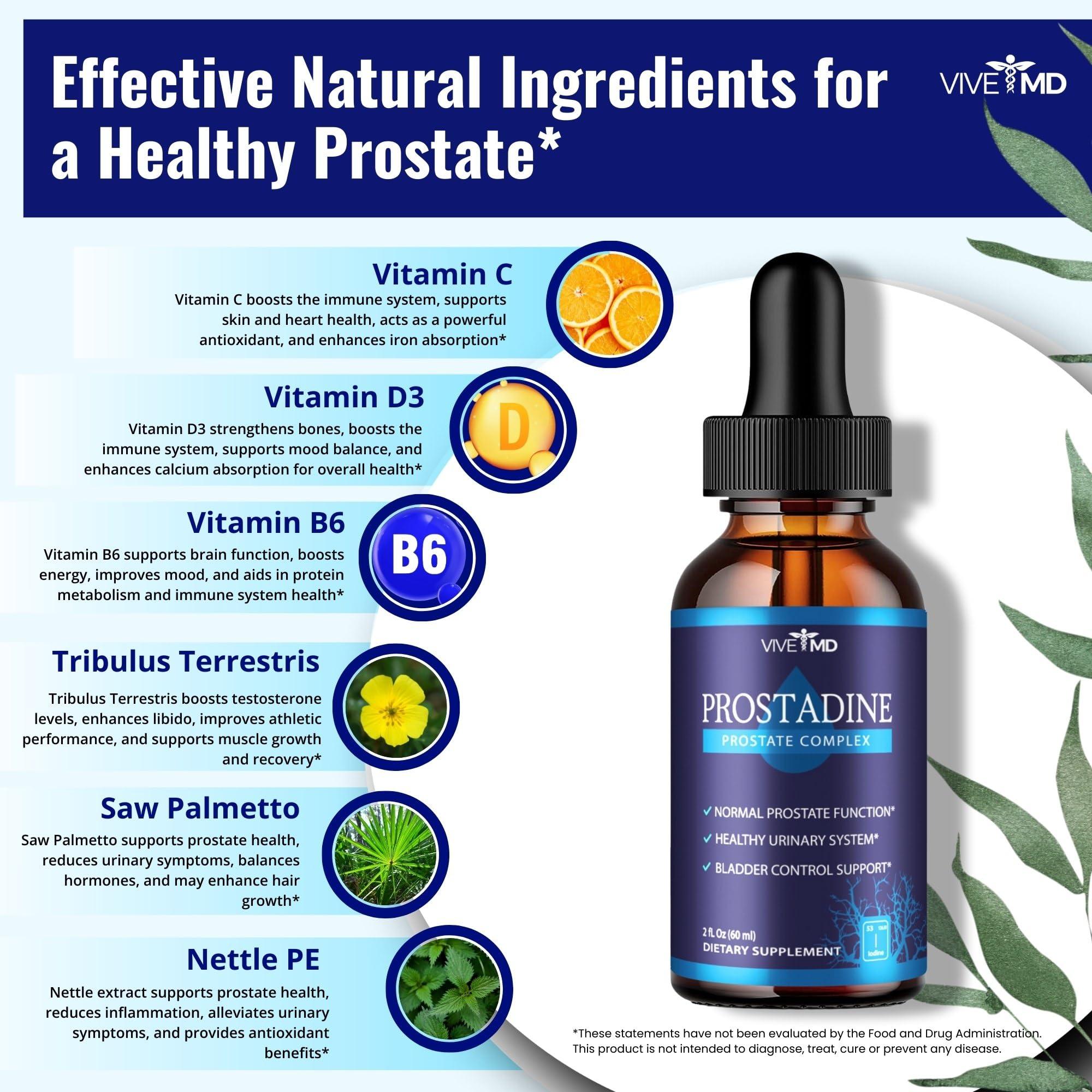 VIVE MD VIVE MD Prostadine Drops for Prostate Health, Bladder Urinating Issues - Prostadine Official Drop Formula - Extra Strength with Pomegranate - Prostadine Reviews (Package of 3)