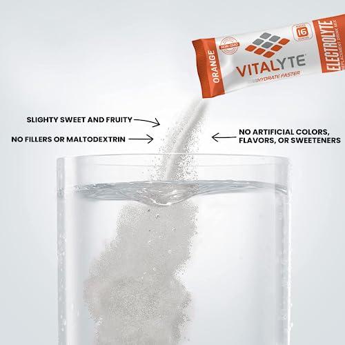 Vitalyte Vitalyte Electrolyte Powder Drink Mix Bundle, 1 Standup Pouch + 25 Count Packet, Gluten Free Post Workout Powder Drink Mix, Orange Flavor