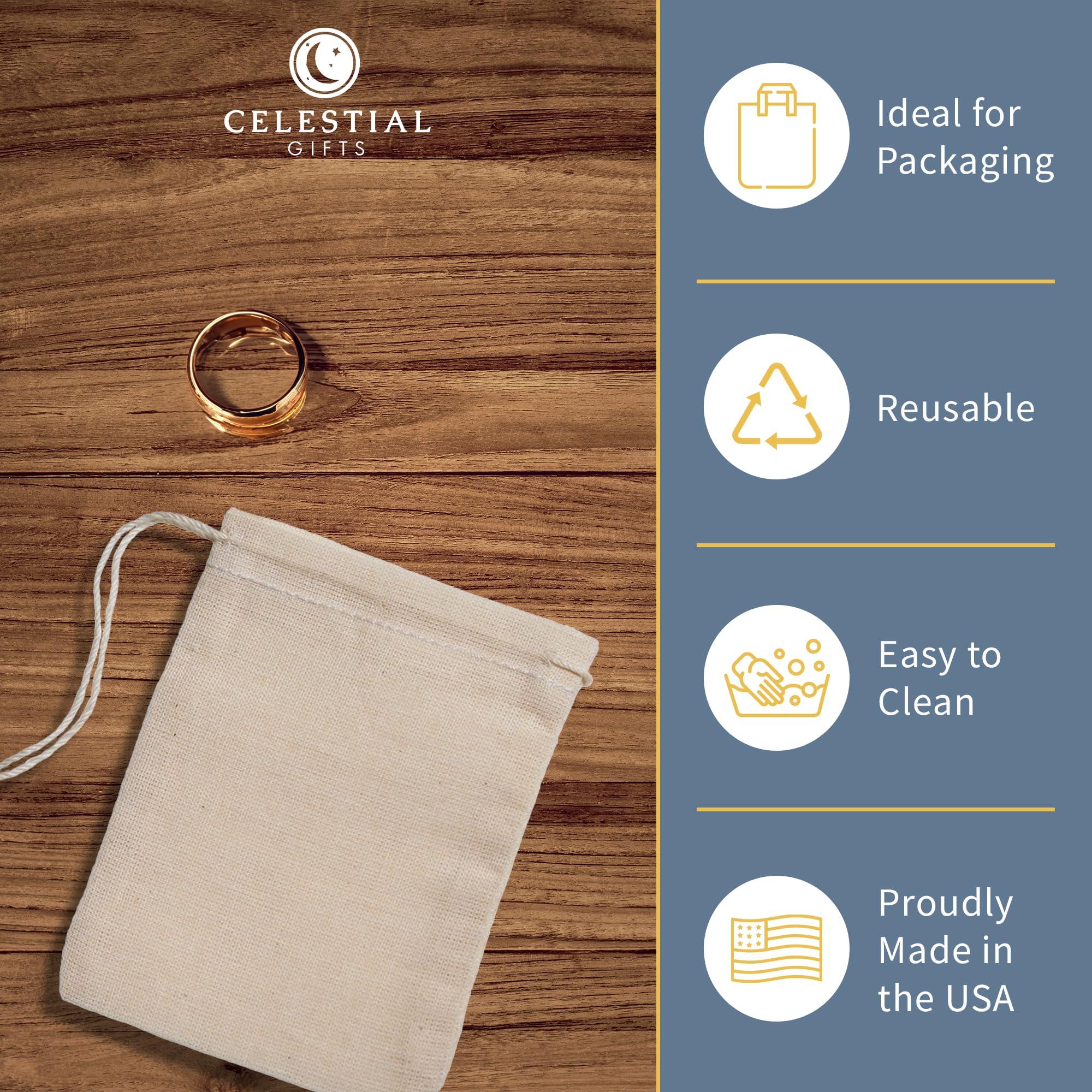 Celestial Gifts Celestial Gifts Muslin Bags - Drawstring Bags Small 500pcs - 3x5, Reusable Tea Bags, Jewelry Gift, Spice and Cotton Gift Sachet Bags - 100% Cotton - Made in USA - (Natural Hem & Drawstring)