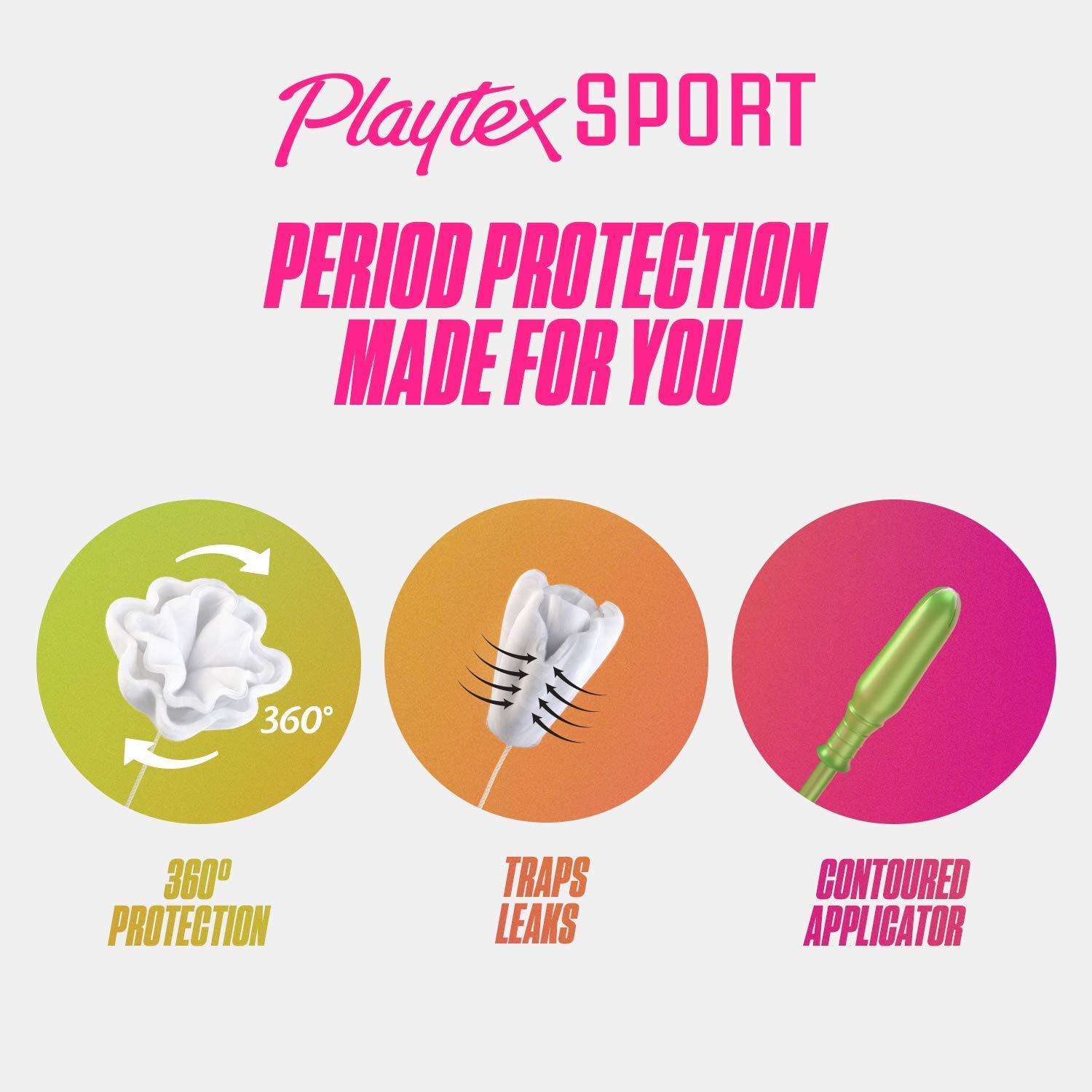 Playtex Playtex Sport Tampons Multipack (24ct Regular/24ct Super) & Playtex Gentle Glide Tampons Ultra Absorbency Unscented - 36ct