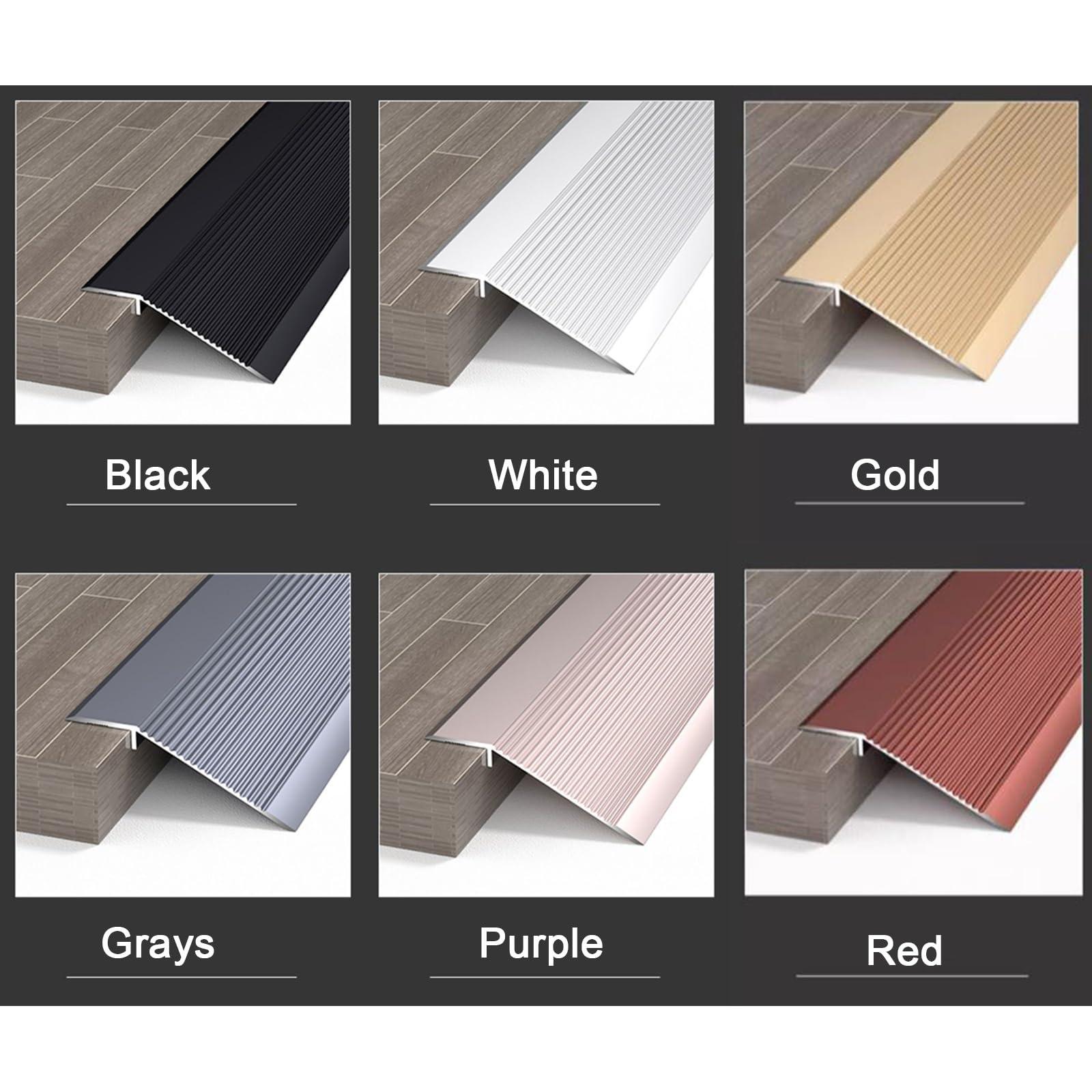 SAGIDAR Metal Threshold Ramps for Doorways, Aluminum Floor Transition Threshold Strip, Transition Board Self Adhesive, Width 10cm, Carpet Edge Strip Multicolor