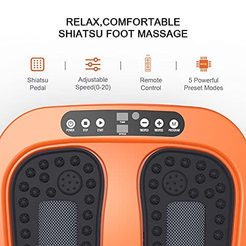 ROTAI ROTAI Foot Massager Machine with Remote, Multi Relaxations and Pain Relief - Shiatsu Vibration Feet Massager Increases Circulations, Relieve Stiffness Tired Muscles and Plantar Fasciitis (Orange)