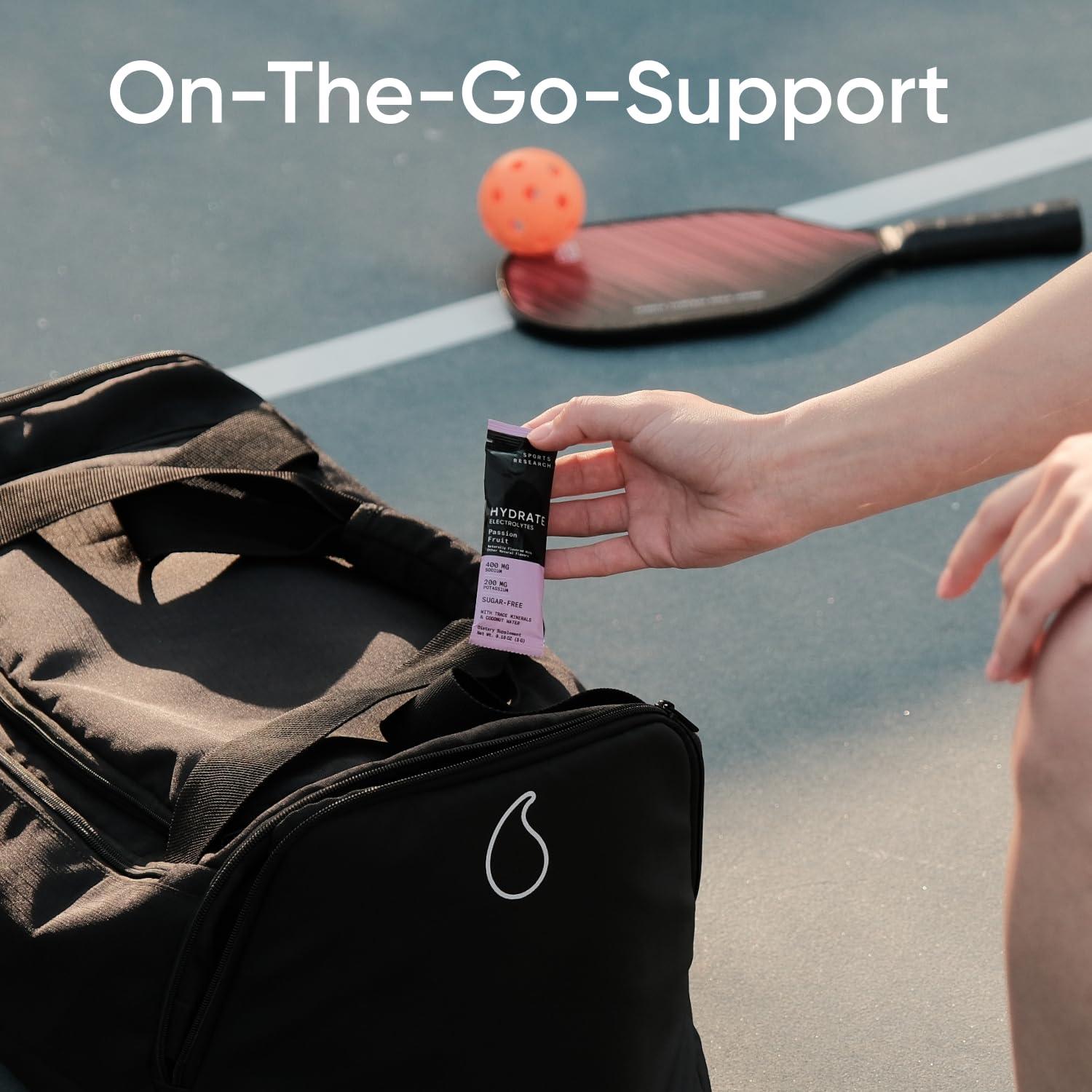 Sports Research Sports Research Hydrate Electrolytes Combo Pack - Sugar-Free & Naturally Flavored with Vitamins, Minerals, and Coconut Water - Supports Hydration - 32 Packets - Lemon Lime Dominant Flavor