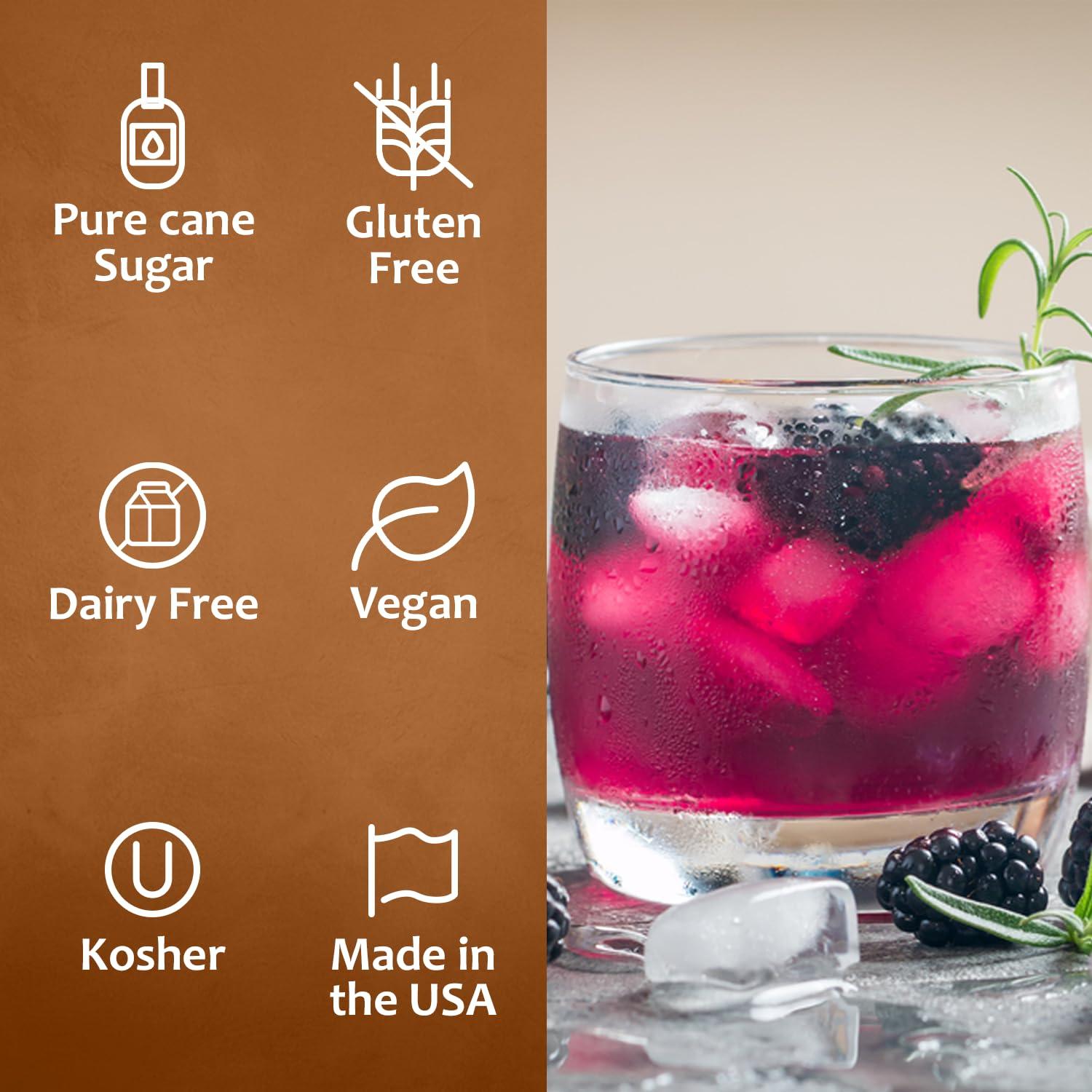 SYRUVIA Syruvia Blackberry Syrup Blackberry Syrup Flavor, 25.4 fl oz - Perfect for Cocktails, ice Tea, Desserts, Italian Sodas, Ice and More, Kosher and Gluten-Free With Syrup Pump