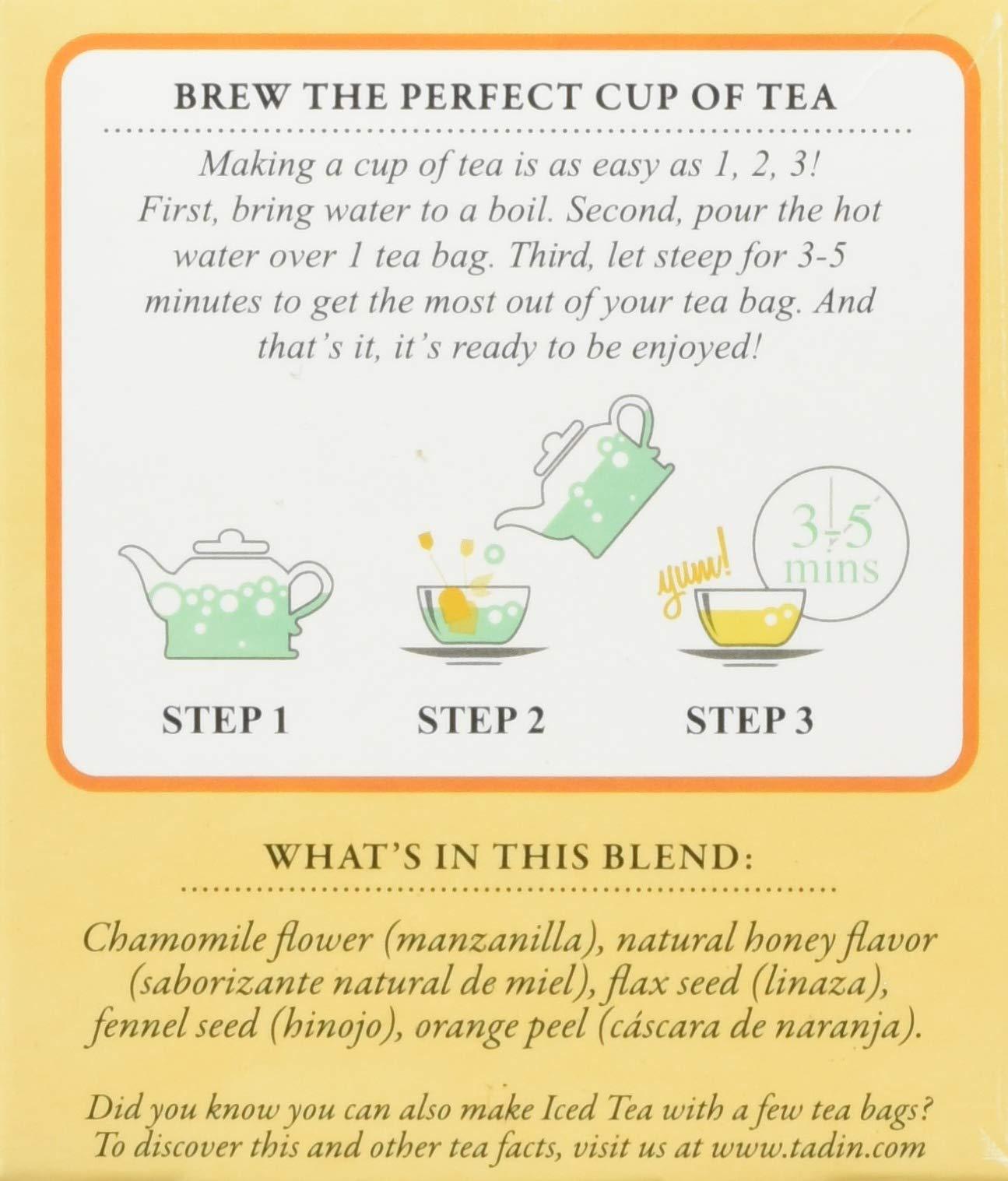 Tadin Tea TADIN TEA TEA BAG MANZANILLA CON MIEL,24 Count (Pack of 6)