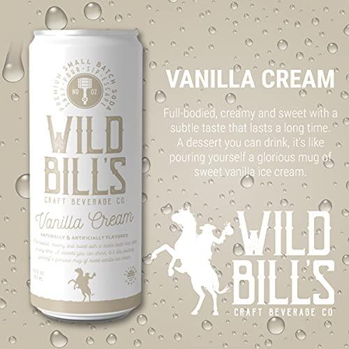 Wild Bill's Wild Bill\'s Vanilla Cream and Ginger Ale Soda Bundle, Classic Craft Soda Pop Soft Drinks, Sodas Made with Pure Cane Sugar, Caffeine Free, NO High Fructose Corn Syrup, Gluten Free, Vegan, 12 Oz 24 Pack