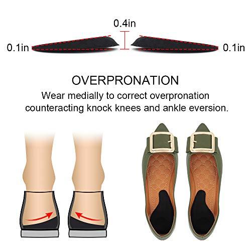 Dr.Foot Dr. Foot's Supination Insoles & Overpronation Insoles, Medial & Lateral Heel Cups for Foot Alignment, Knee Pain, Bow Legs, Osteoarthritis(Medium - Women's 8-11.5|Men's 6-10.5, Black)
