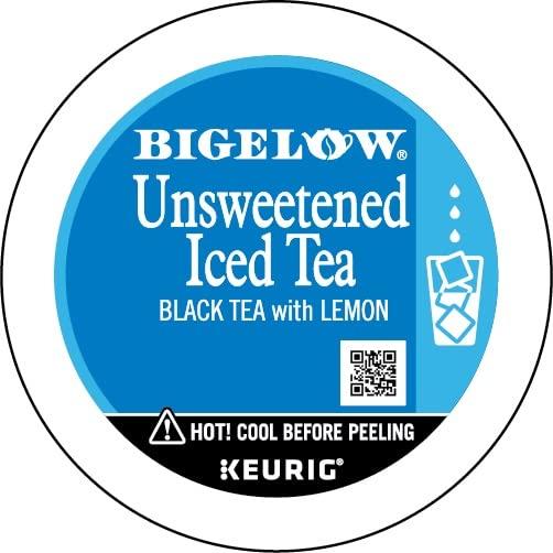 Bigelow Tea Bigelow Unsweetened Iced Black Tea with Lemon K Cups Pods, 10 Count (Pack of 6), 60 K Cup Pods Total