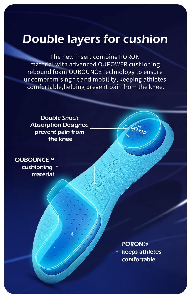 OUPOWER OUPOWER Soccer Cleat Boots Shoes Insoles Inserts Pad Rebounder Poron Foam Anti-Slip Athelete (US7.5-8)