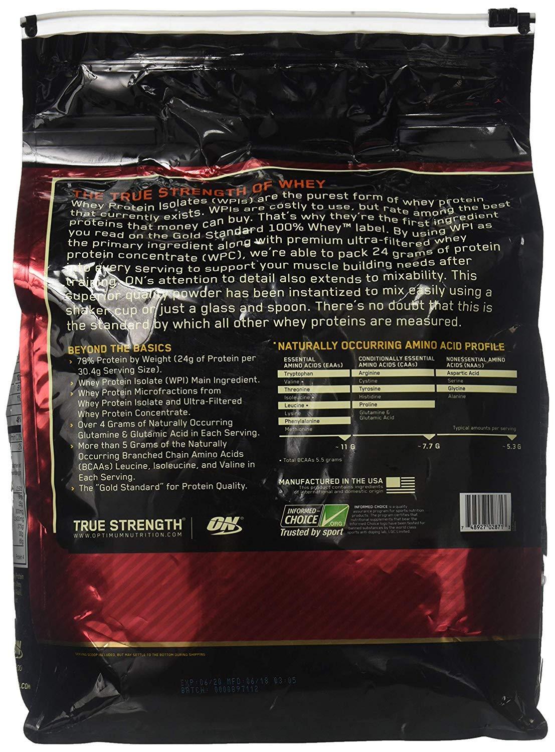 Optimum Nutrition 100% Whey Gold Standard - Chocolate 10 Pounds