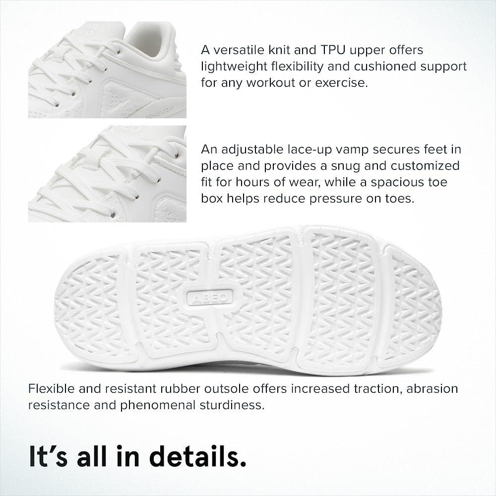 ABEO ABEO MXV Shift Womens Metatarsal Footbed Walking Shoes | Ideal for Metatarsalgia | Ball of Foot Pain Relief | Removable Orthotic Metatarsal Pad Bright White 10 Medium