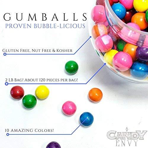 Candy Envy Large 1" Royal Blue Gumballs - 2 Pound Bag - Approximately 120 Gumballs Per Bag