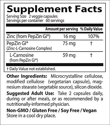 Doctor's Best Doctor'S Best Zinc Carnosine Complex With Pepzin Gi Veggie Caps, 120 Count