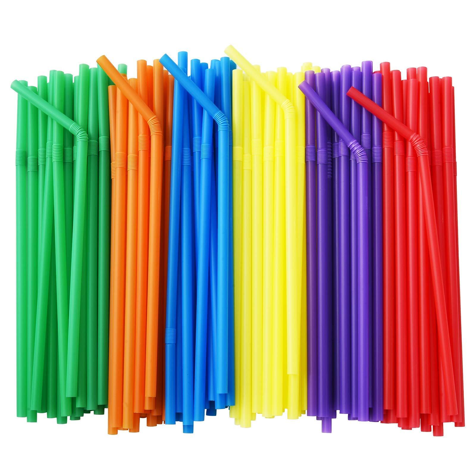 ALINK ALINK 500 Bendy Straws + 100 Extra Long Flexible Straws
