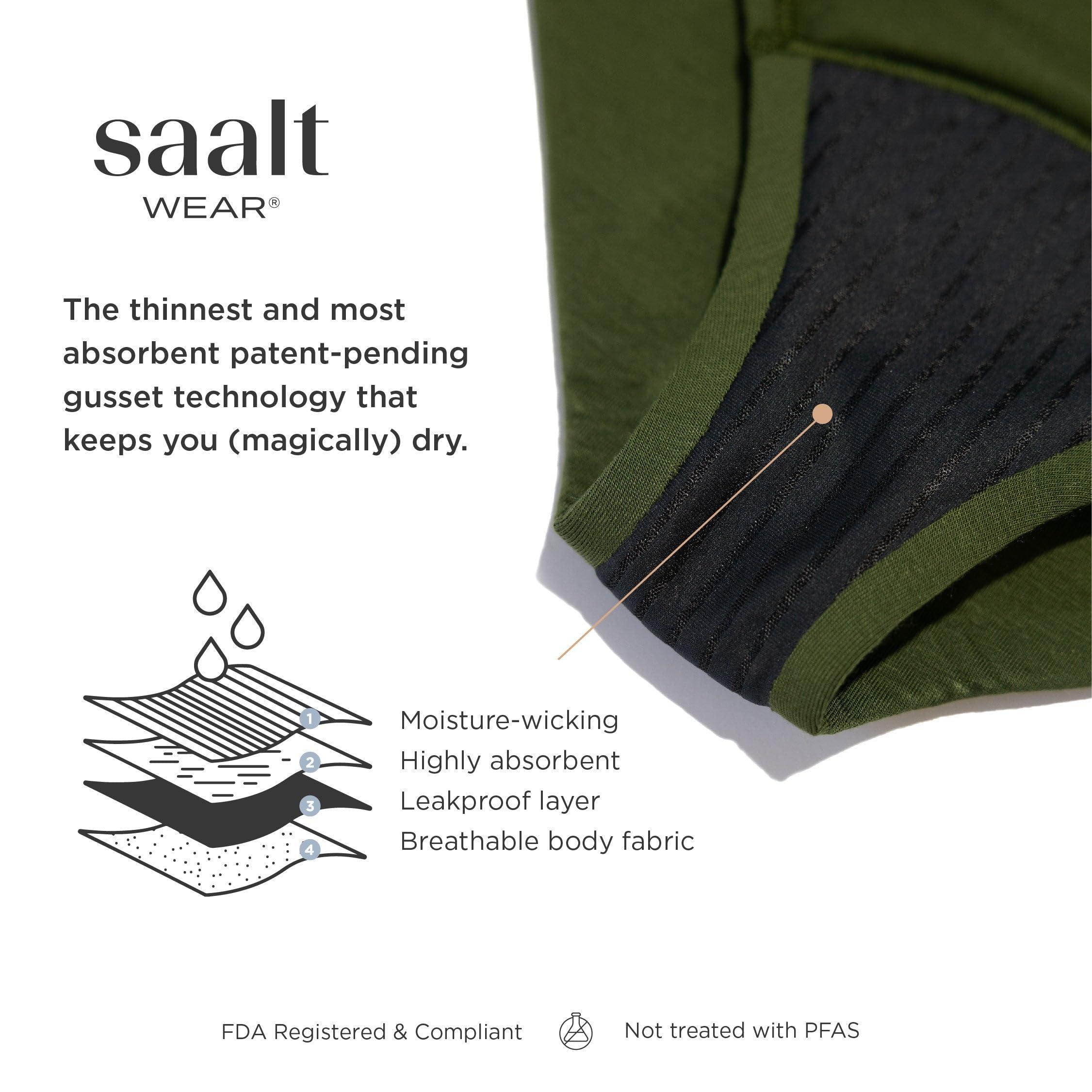 saalt saalt Comfort Modal Brief Period Underwear - Super Absorbency - Replaces 6 Pads or 8 Tampons (Medium, Midnight Sky)