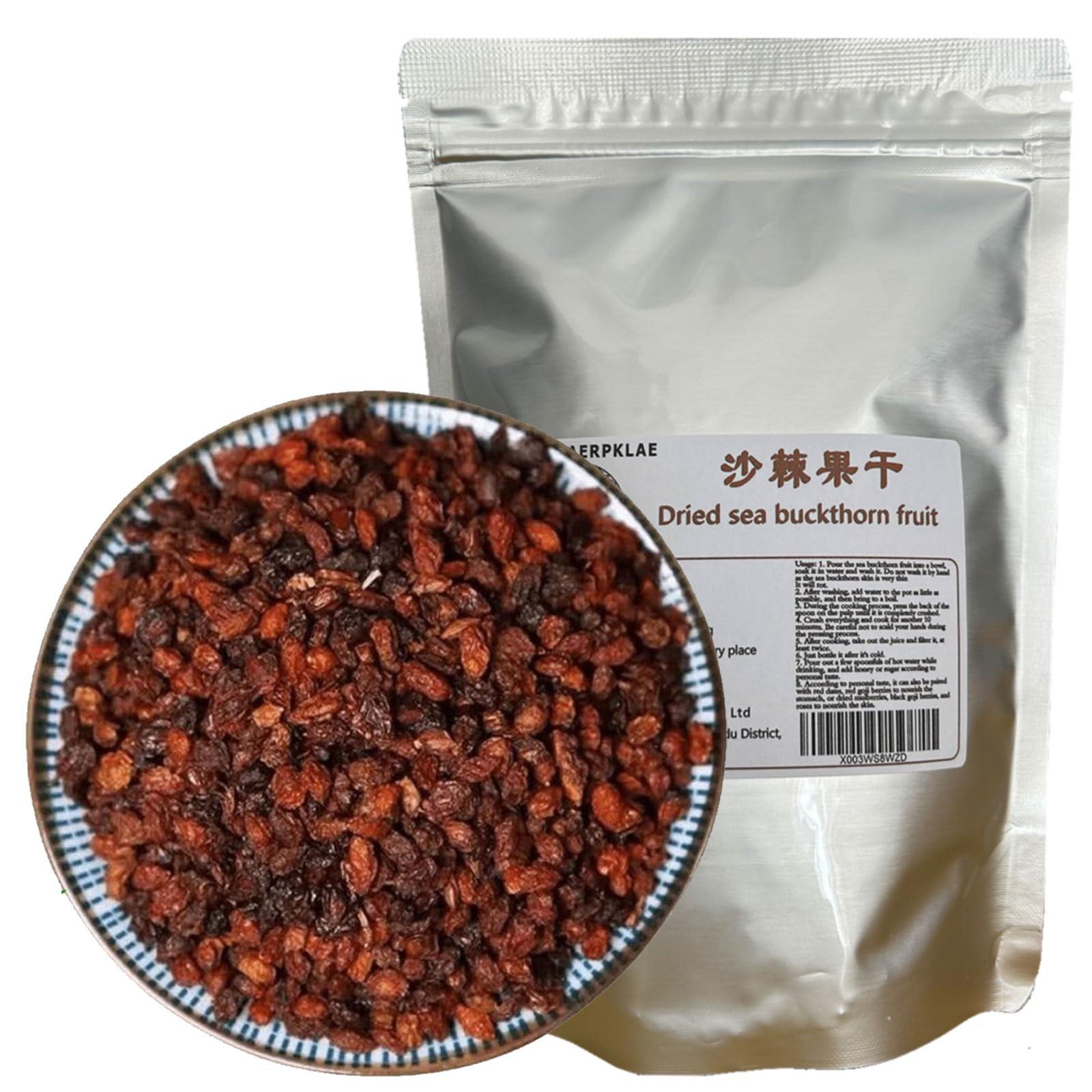 TEAERPKLAE Sea Buckthorn Dried Berries 7.05oz/200g,Sea buckthorn fruit is used for snacks, salads, baked goods, milkshakes, tea, etc