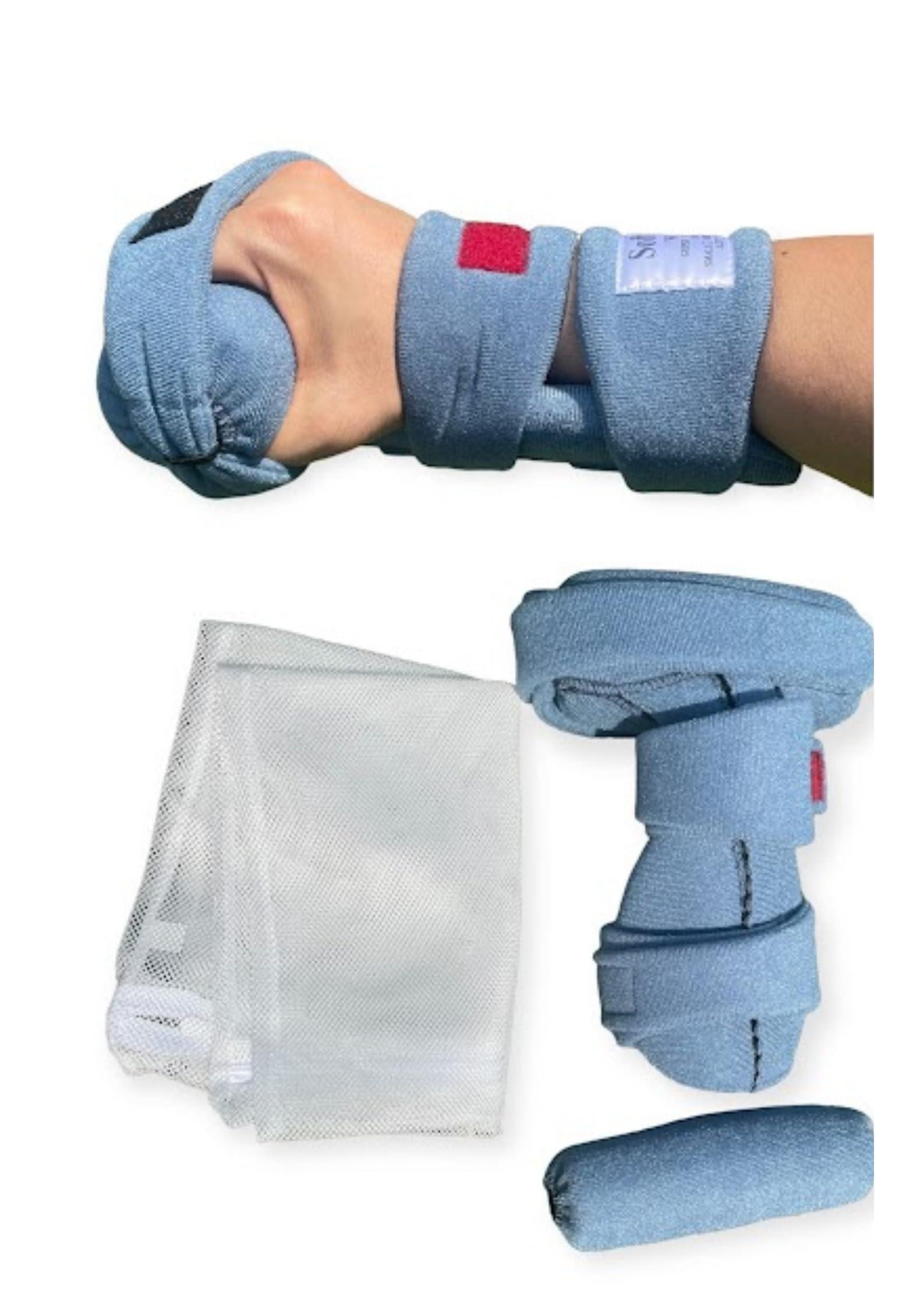 SOFTPRO SOFTPRO WHFO Grip Orthosis Wrist, Hand, Finger Support for Arthritis, Contractures, Deviation Lightweight, Durable, Bend-to-Fit, Static and Progressive Extension Therapy Color Coded Straps. Large Left
