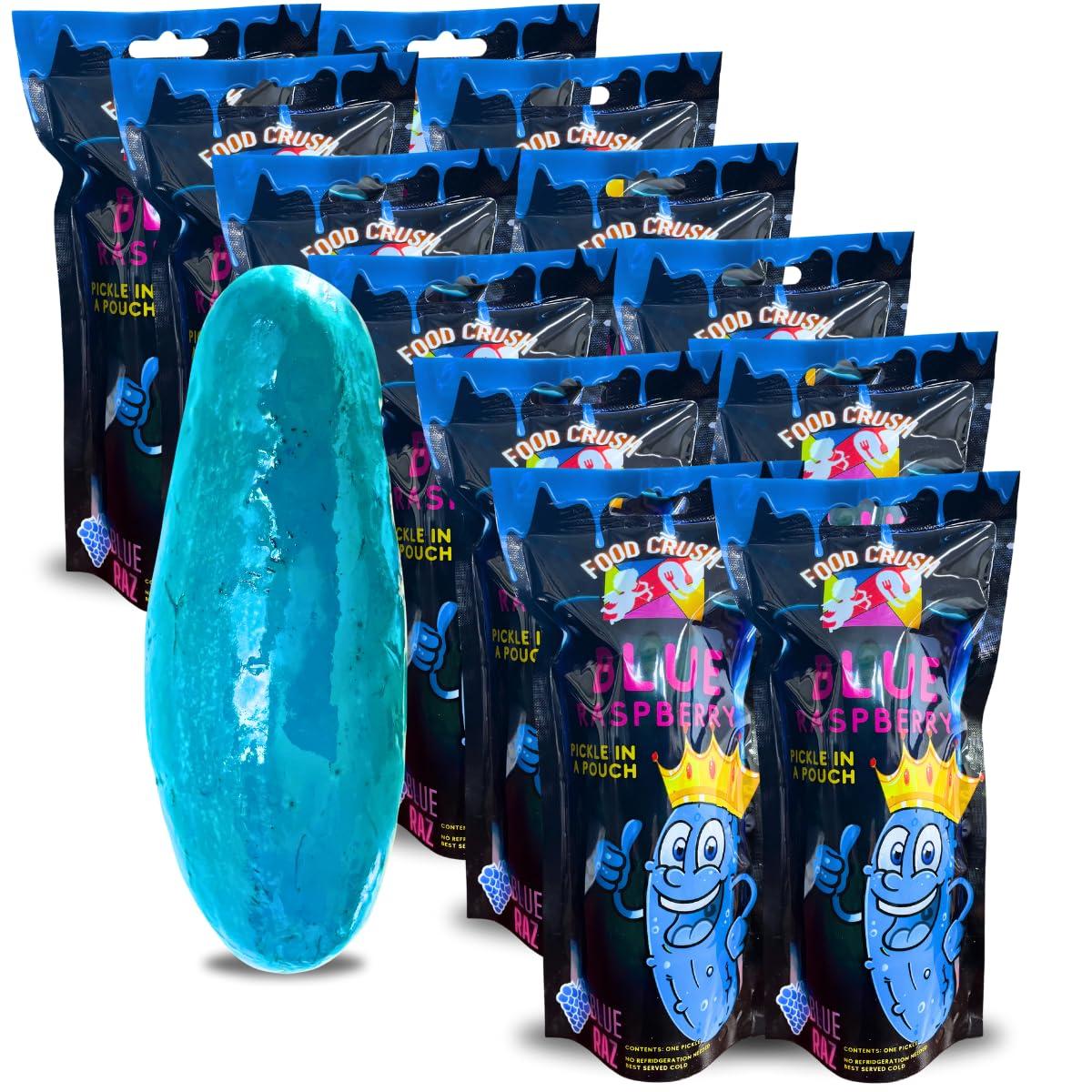 Food Crush Blue Raspberry Pickles In A Pouch-Blue Raz Single Pickle In A Pouch X 12-Bulk Wholesale. Used for Pickle Kits from Tiktok by Food Crush
