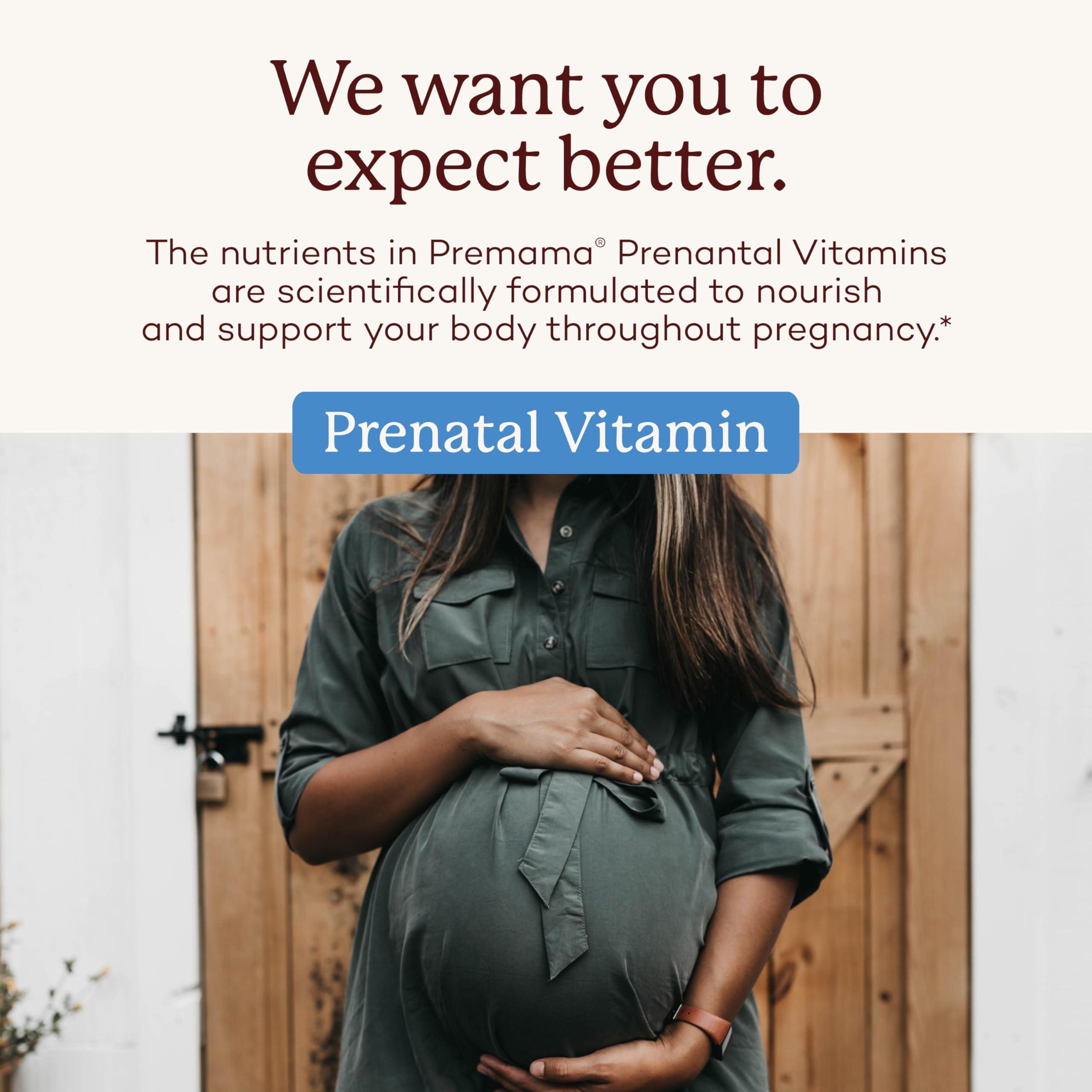 Premama Premama Prenatal Vitamins for Women, Once-Daily Multivitamin Supplement, Includes Folate and DHA, Allergen-Free, 28 Vegan Capsules