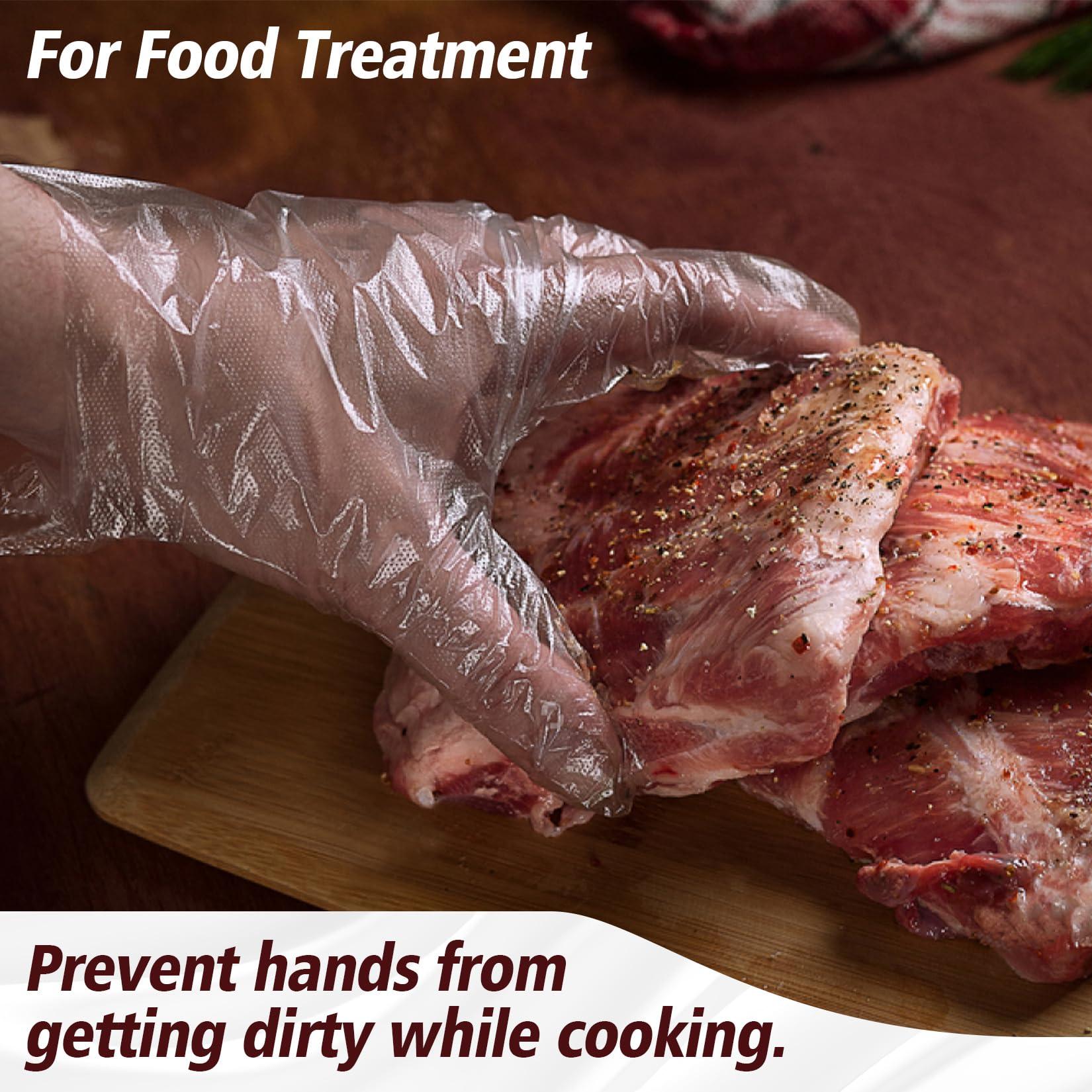 MAQIHAN MAQIHAN 100pcs(50prs) Plastic Gloves Disposable - Thickened Plastic Food Safe Handling Food Prep Service Gloves Clear Food Handler Cooking Serving Gloves Kitchen Restaurant Hair Dye Individual Package