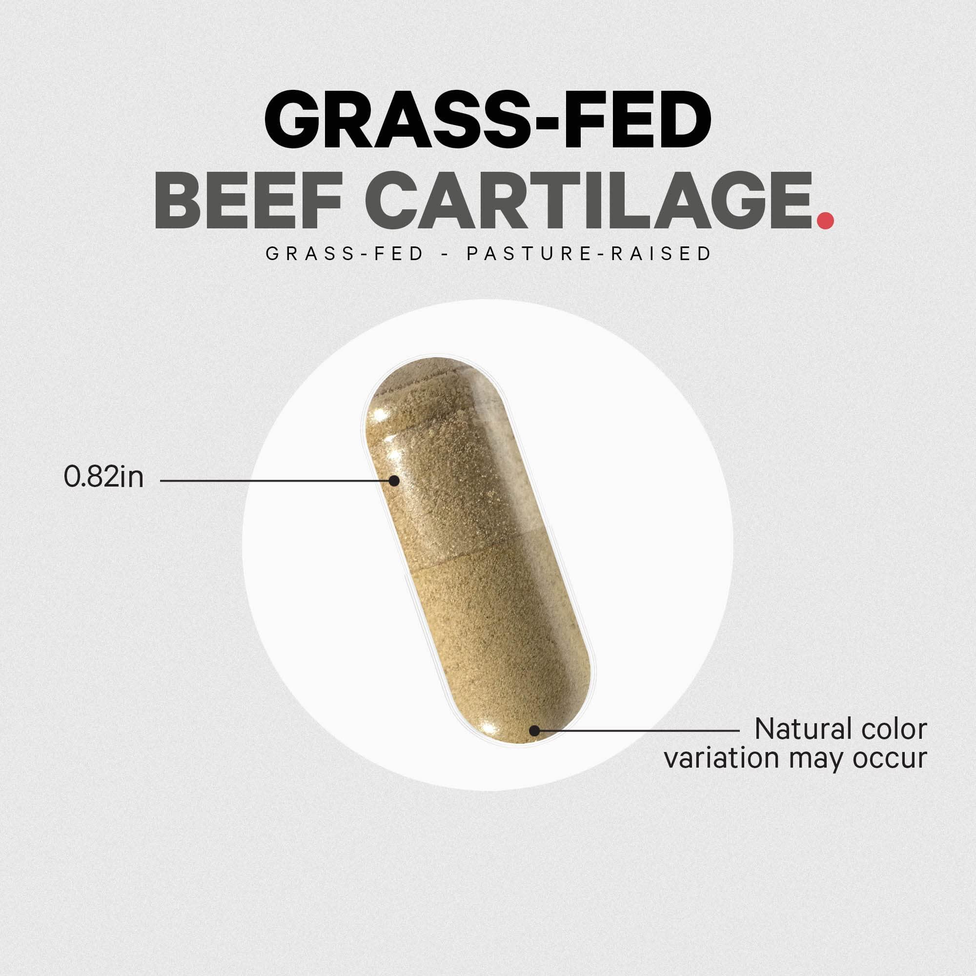 Codeage Codeage Grass Fed Beef Cartilage Supplement - Freeze Dried, Non-Defatted, Desiccated Beef Tracheal Bovine Cartilage & Liver Pills – Pasture Raised Argentina Beef Vitamins - Non-GMO -180 Capsules