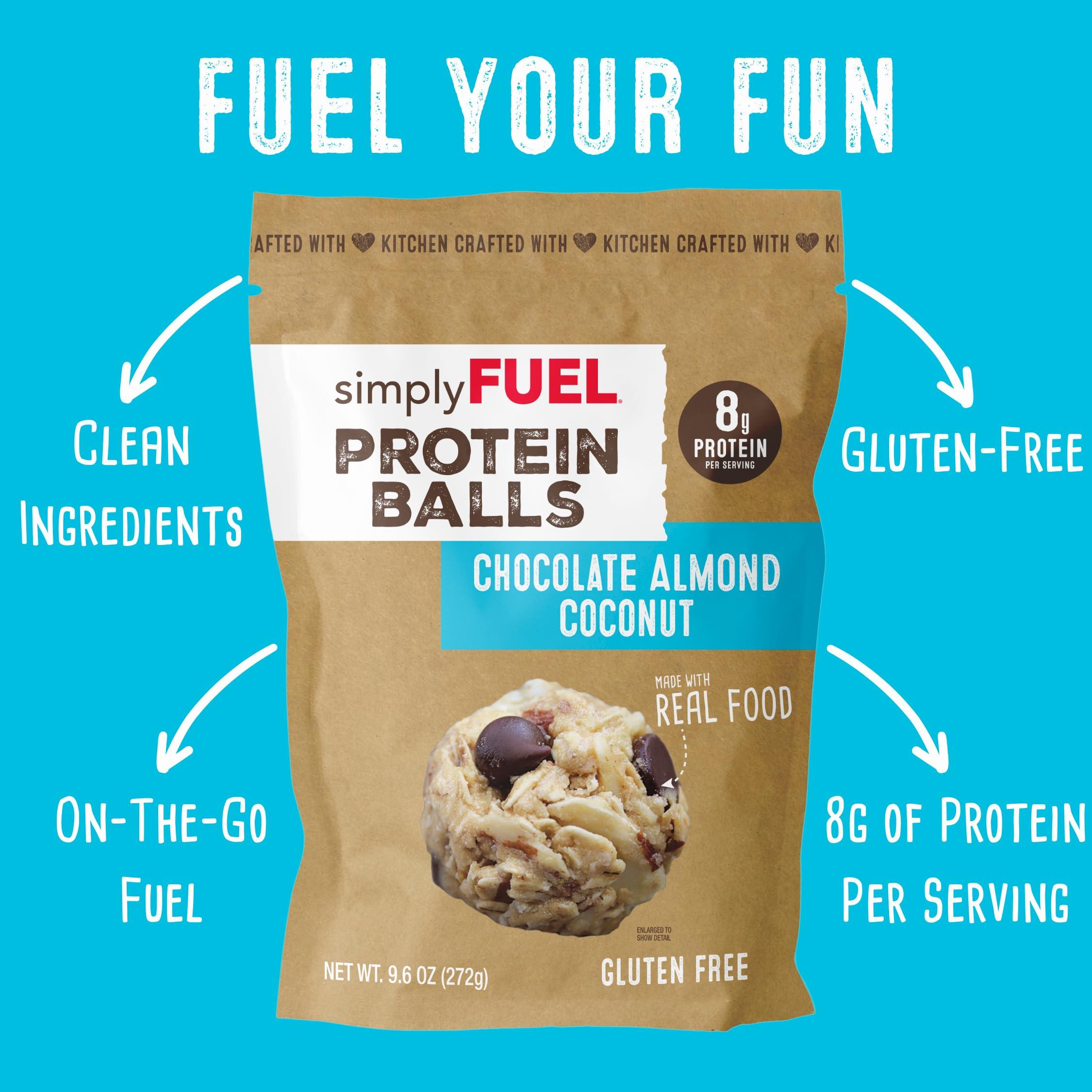 simplyFUEL simplyFUEL Whole Food Protein Balls with Probiotics - Chocolate Almond Coconut Snacks - 8g Protein Snack - Gluten Free Energy Balls (1 Pack of 12 Balls)