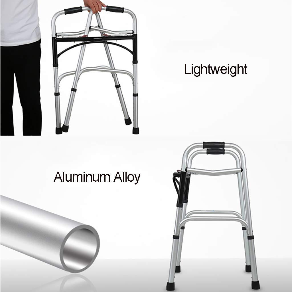 Lattice Walkers Aluminum Walker Frame, Portable Folding Adjustable Height Design with Handbrak/Seat Mobility Aid for Adult Disabled Elderly