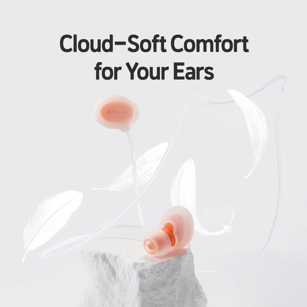 AZLA AZLA POM 10S - Ear Plugs for Sleeping Noise Cancelling - Silicone Earplugs for Sleep, Snoring, and Noise Reduction - Best Earplugs to Drown Out Snoring - Ear Plugs for Snoring Blocking (Orange)