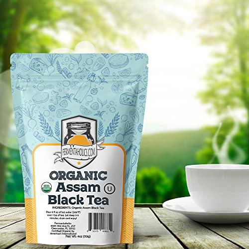 Fermentaholics Fermentaholics USDA Certified Organic Loose-Leaf Assam Black Tea - Perfect For Homebrewing Kombucha, Hot Tea, And Iced Tea - OU Kosher Certified – Premium Taste, Aroma, And Flavor