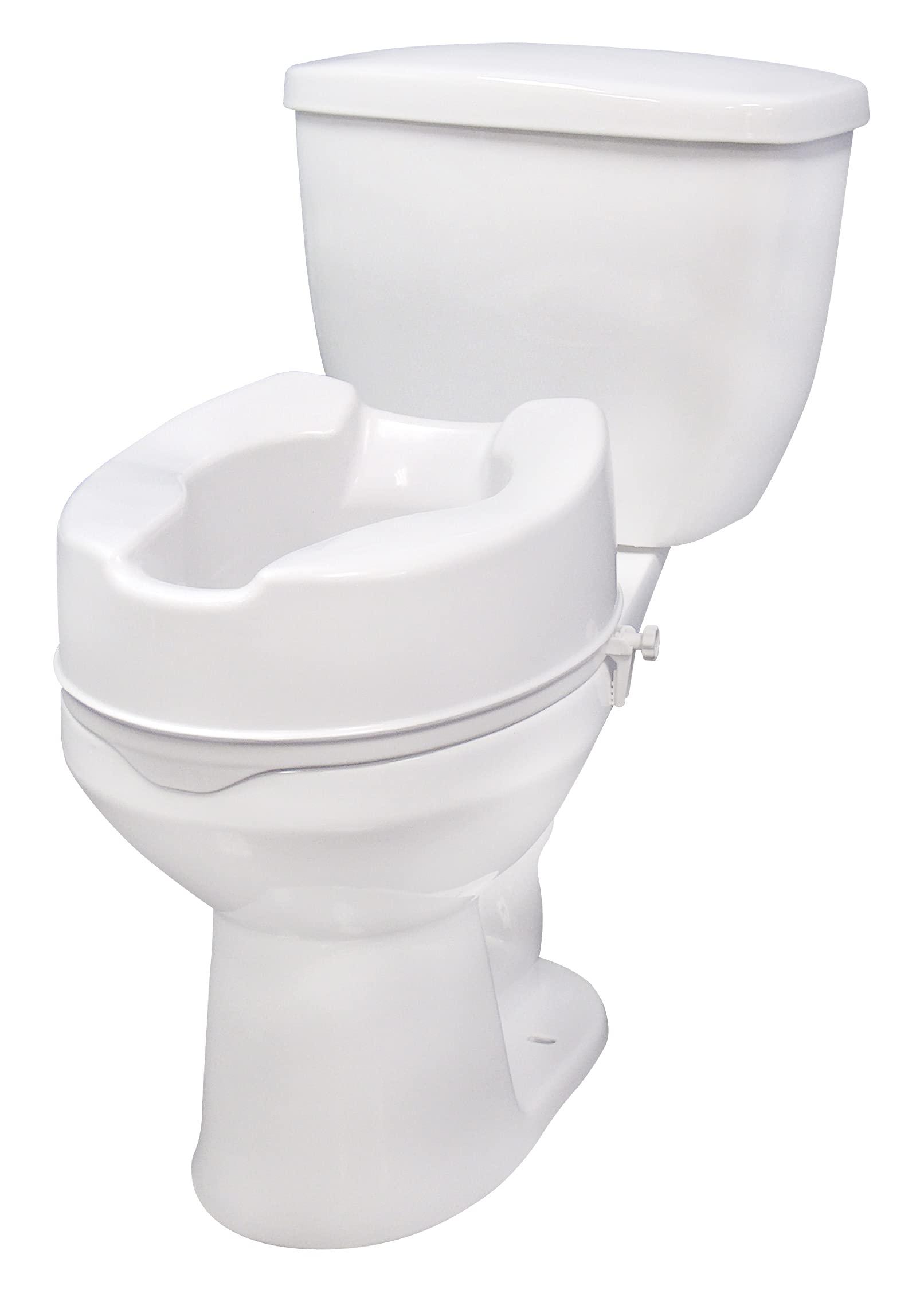 Drive Medical Drive Medical 12066 Premium Raised Toilet Seat, Standard Seat, White