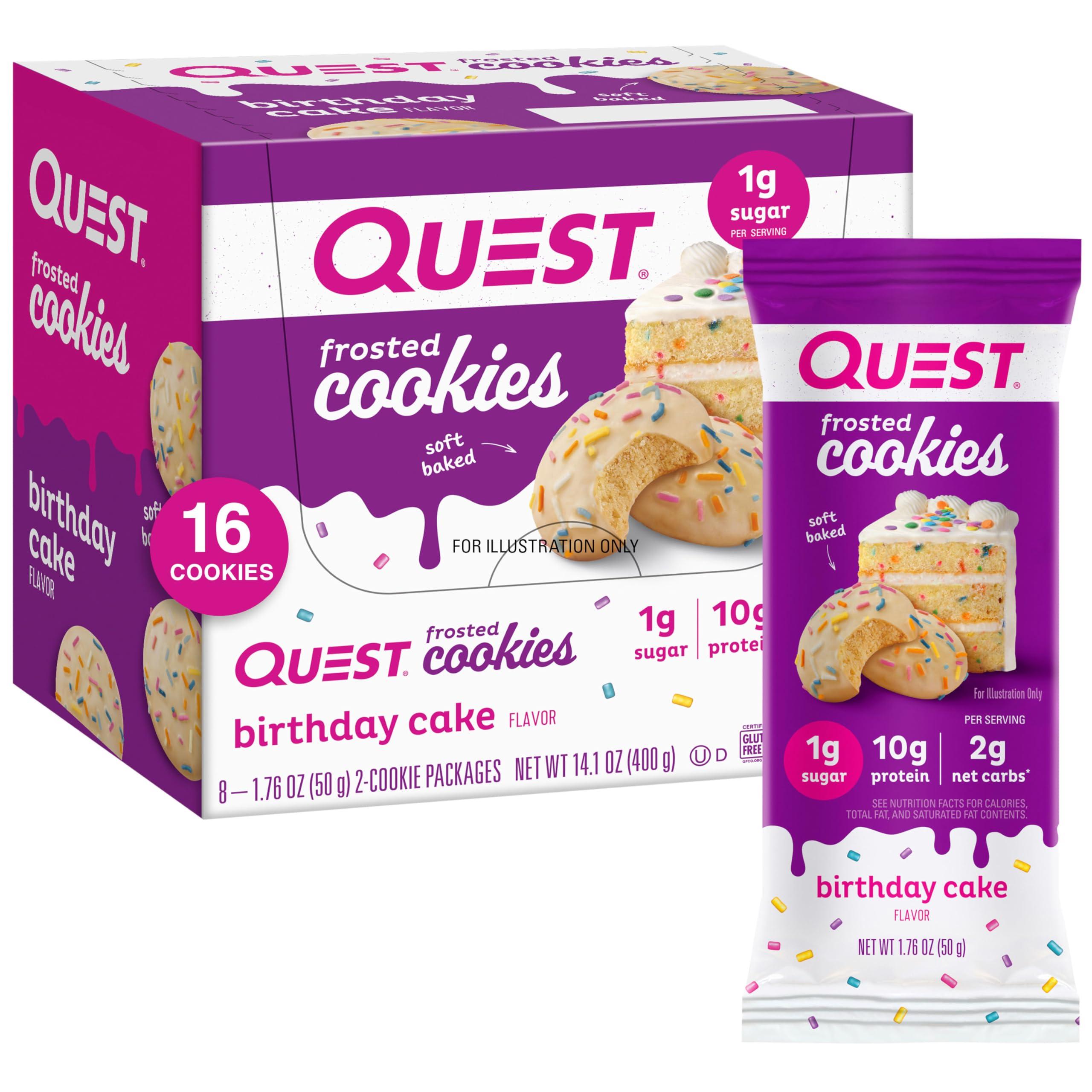 Quest Nutrition Quest Nutrition Lemon Cake Protein Bars 12 Count & Frosted Cookies Birthday Cake Twin Pack, High Protein, Low Carb, Gluten Free