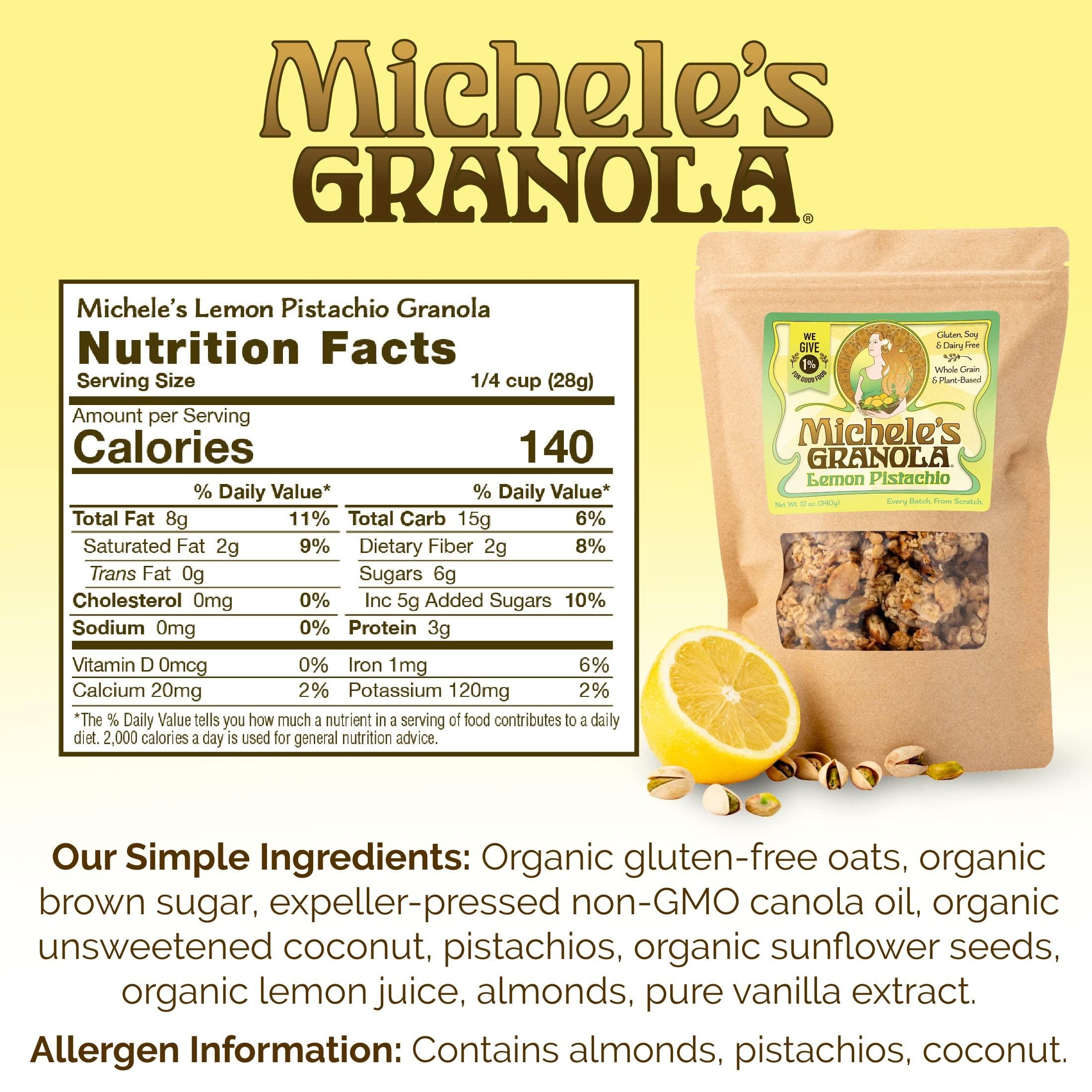 Micheles Granola Michele\'s Granola Lemon Pistachio, Gluten-Free & Non-GMO, 12 Oz Package, Pack of 3