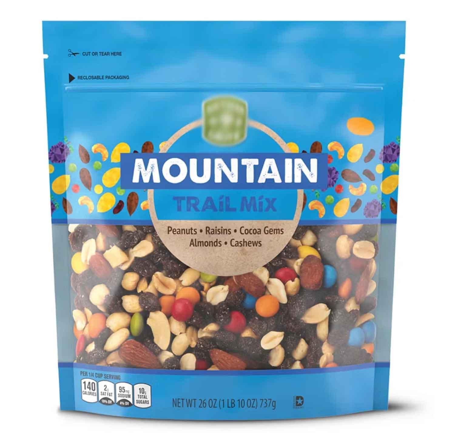 Generic Southern Grove Mountain Nut Trail Mix With Peanuts, Raisins, Chocolate Cocoa Gem Candy, Almonds, Cashew 26 oz Bag - NO Artificial Colors, Flavors and High Corn Fructose Syrup