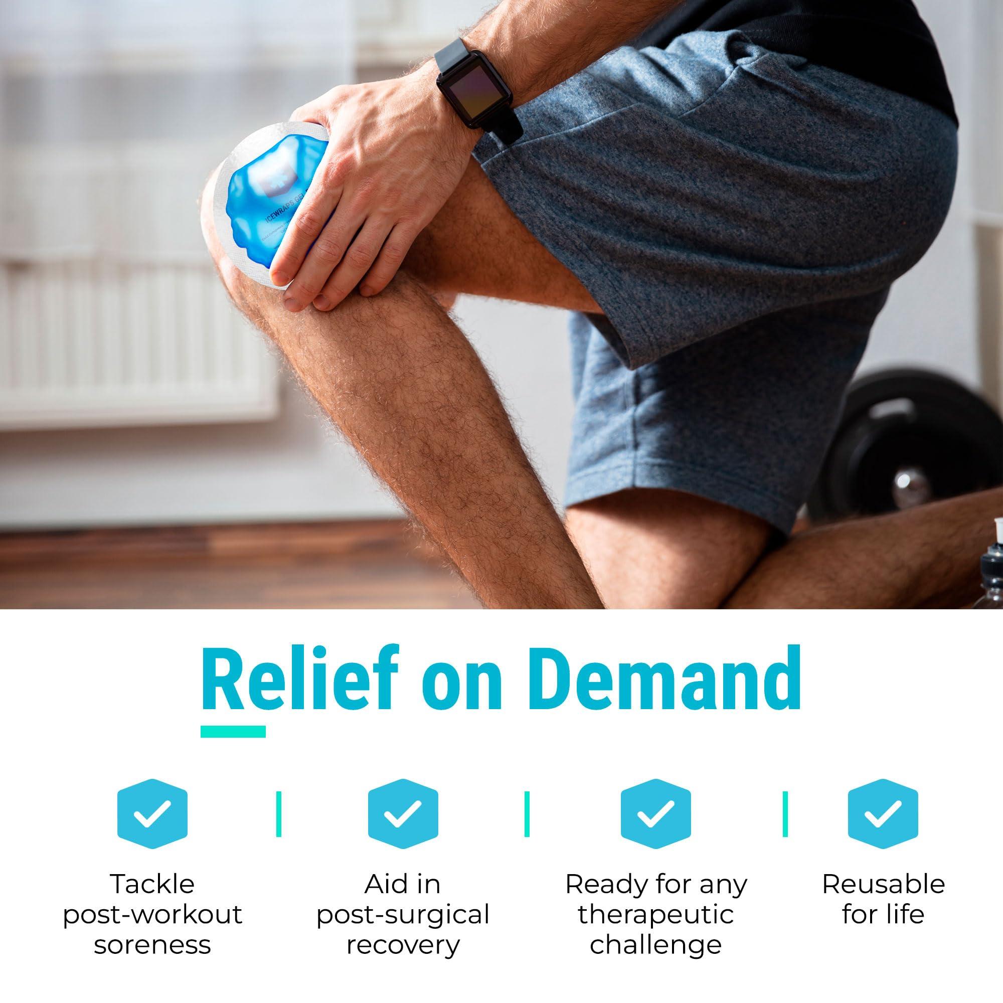 ICEWRAPS ICEWRAPS Reusable Hot & Cold Gel Packs for Pain Relief - 5 Pack with Cloth Backing for Injuries, Surgery, Toothache (5 Pack)