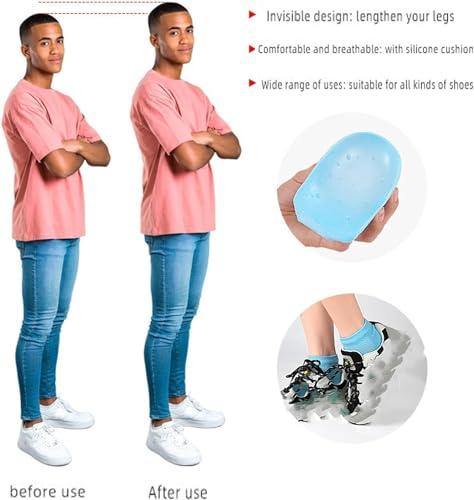 Lovejdrsiey Rizzboost Height Increase Insoles, Height Max Socks, Height Max Insoles 3 Inches,Half Height Increase Insoles, Invisible Shoe Lift Heel Pads,Foot Socks (3.5cm, Black+Pink)