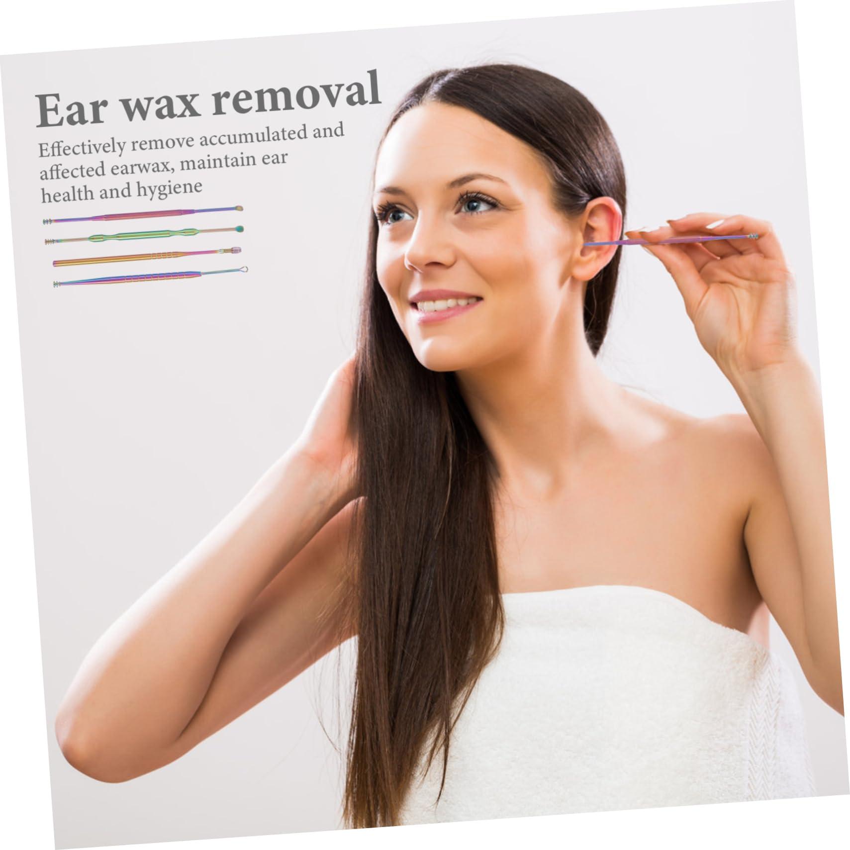 Healvian Healvian 4 Sets Ear Cleaning Set of 5 Electric Scrubber Earwax Removal Drops Piercing Kit Ear Cleaning Kit Headphones Ear Wax Removal for Facial Ear Scoop Ears Stainless Steel