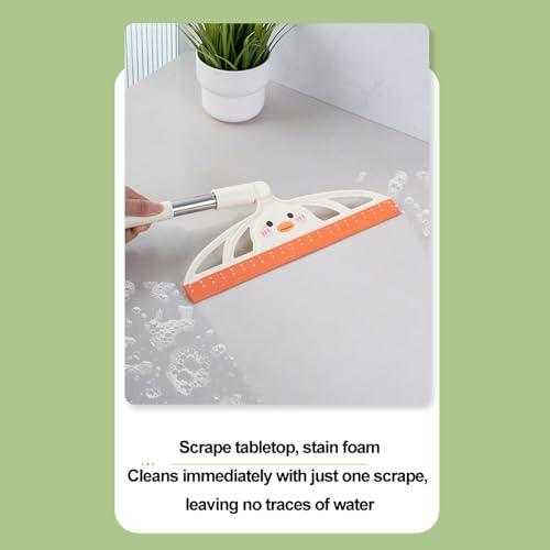 LUNCHS LUNCHS Shower Squeegee with Long Handle,Silicone Water Scraper Cleaner Tool for Mirror, Floor, Bathroom,Kitchen,Glass Wiper (Color : Yellow)