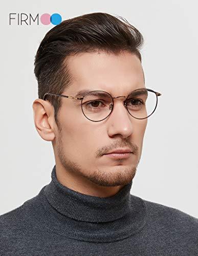 Firmoo Firmoo Blue Light Blocking Reading Glasses 2.0, Anti UV Glare Filter Lens, Tortoise Shell Mental Retro Round Readers for Women/Men